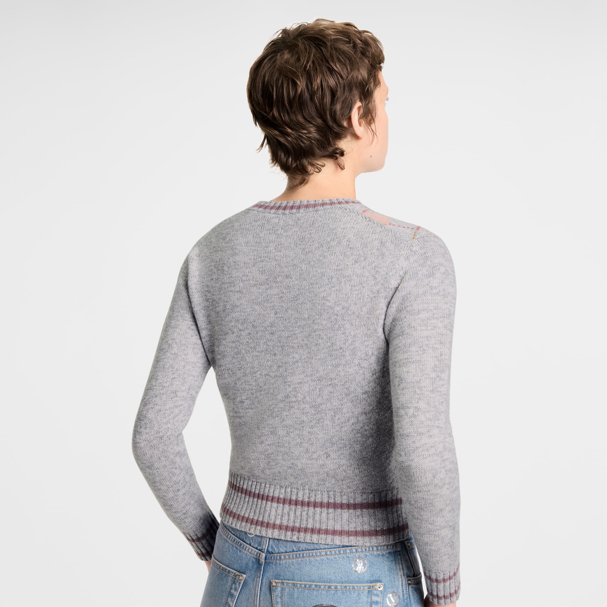  Prêt-à-Porter Maille Pull à motif losanges et Monogram 3D | Louis Vuitton ® (Zoom produit)