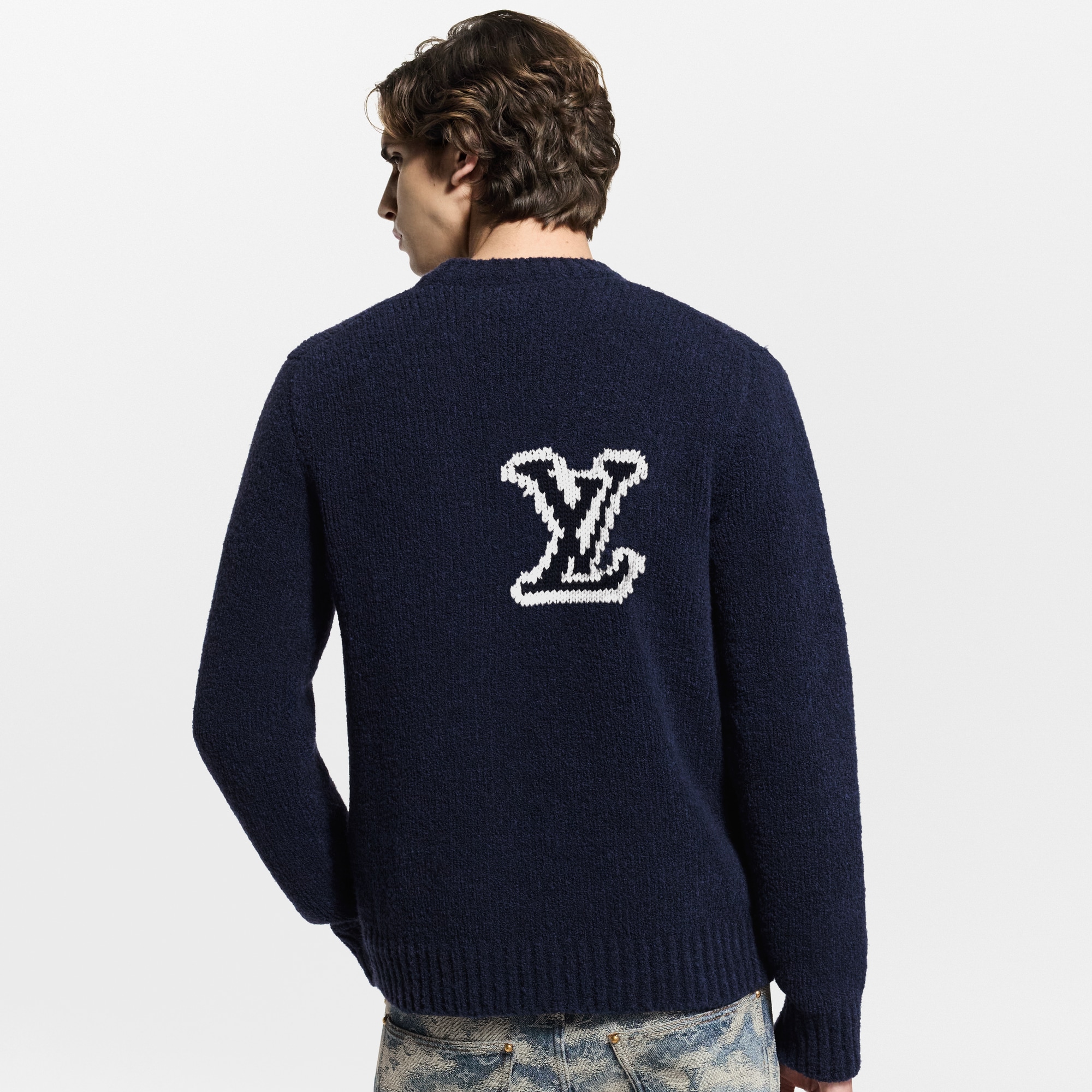  Prêt-à-Porter Tout le Prêt-à-Porter Pull col rond LV Intarsia | Louis Vuitton ® (Zoom produit)