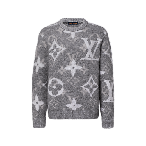 Pull col rond Monogram à manches longues vue de face