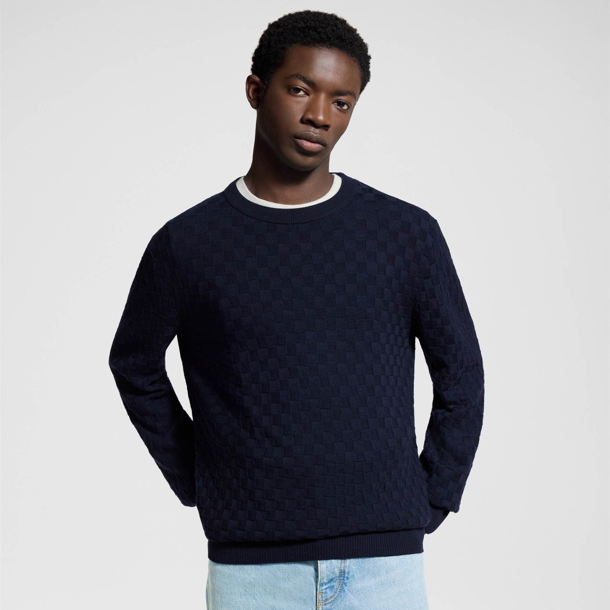  Prêt-à-Porter Maille et Sweatshirts Pull Damier emblématique à col rond | Louis Vuitton ® (Zoom produit)