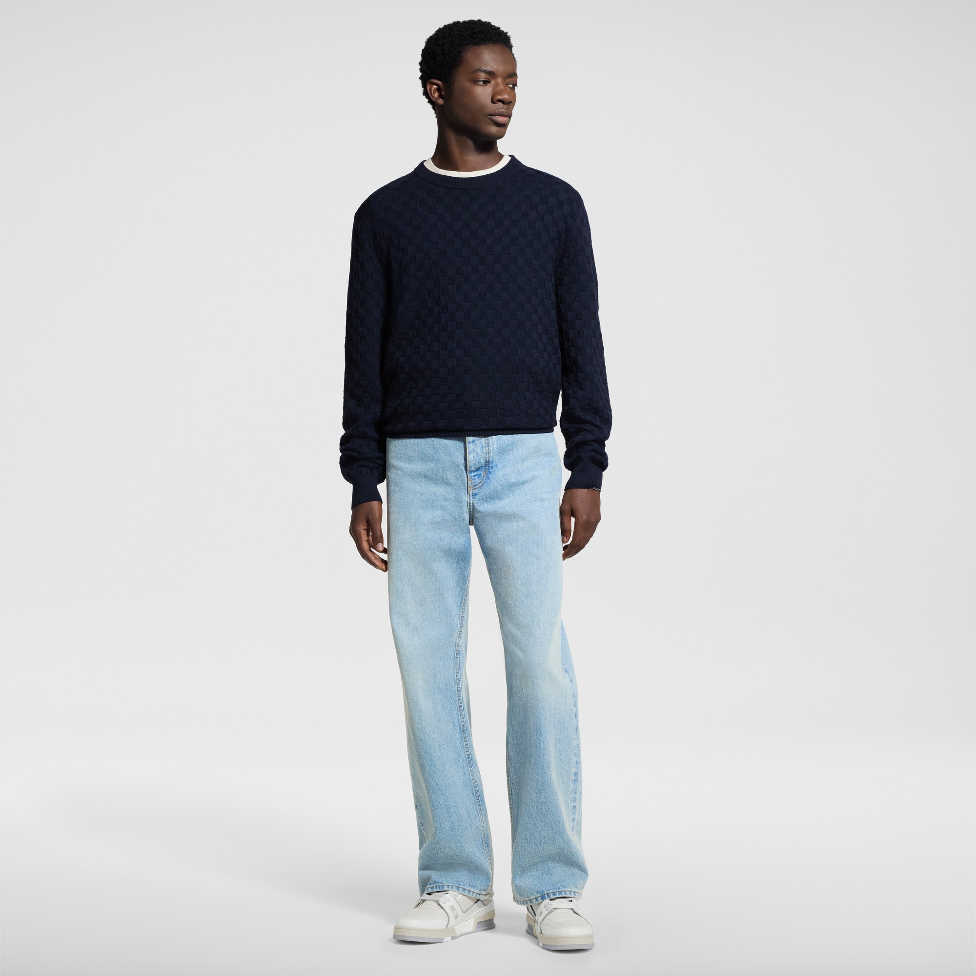  Prêt-à-Porter Maille et Sweatshirts Pull Damier emblématique à col rond | Louis Vuitton ® (Zoom produit)