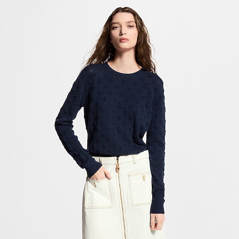 Prêt-à-Porter Hauts Pull en cachemire brodé Monogram | Louis Vuitton ® (Zoom produit)