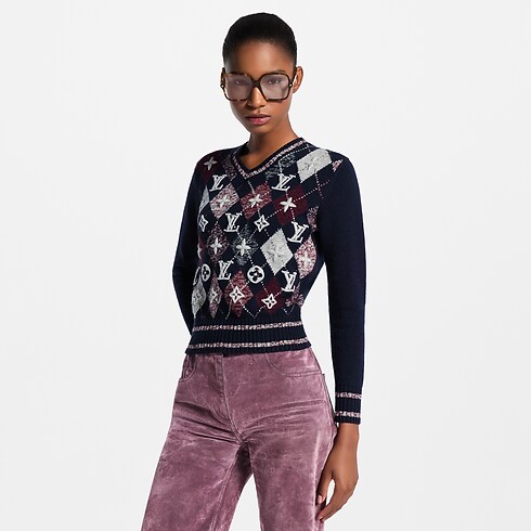 Prêt-à-Porter Maille Pull Monogram 3D à losanges | Louis Vuitton ® (Zoom produit)
