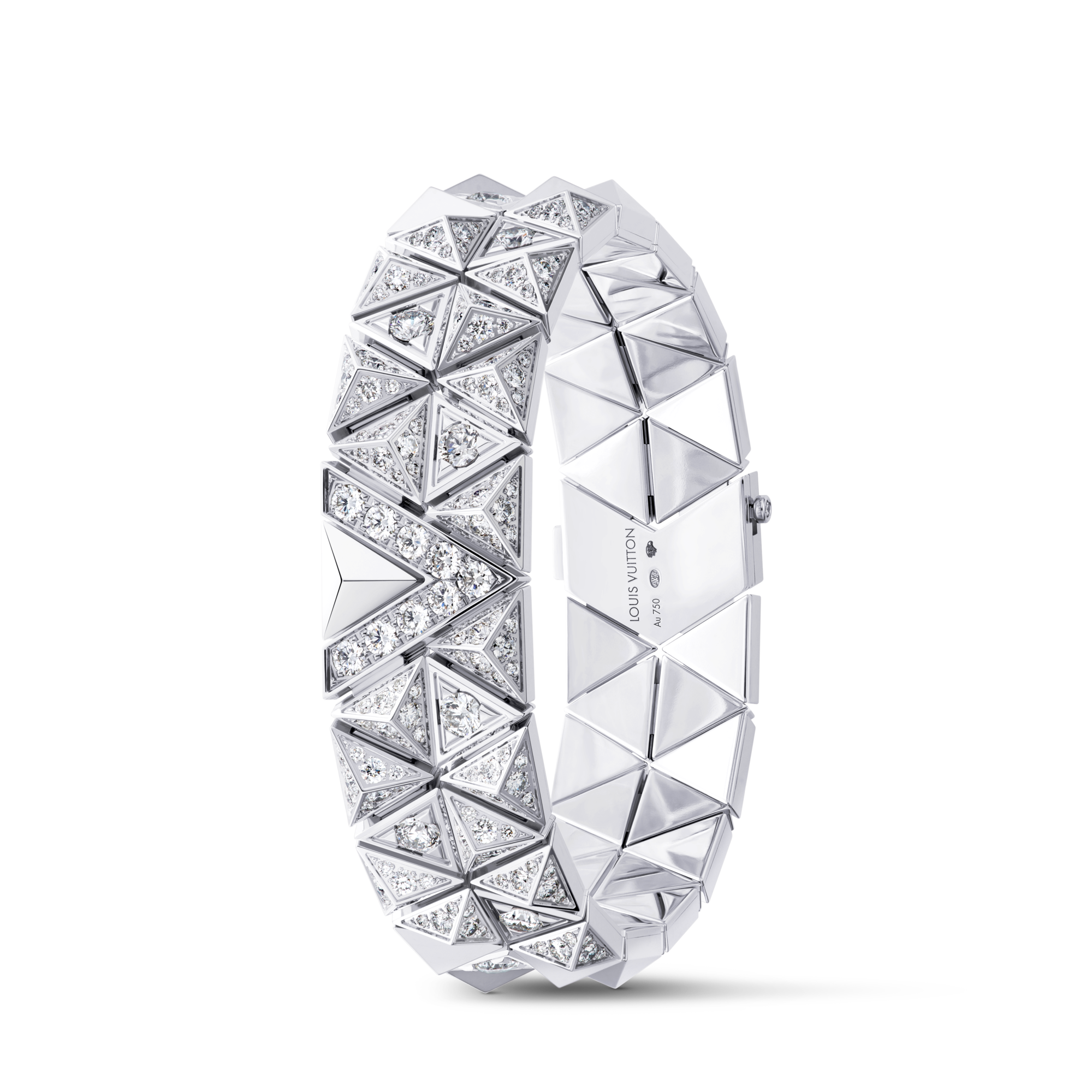  Categories Bracelets Pure V Two-Row Bracelet, White Gold and Diamonds | Louis Vuitton ® (Product zoom)