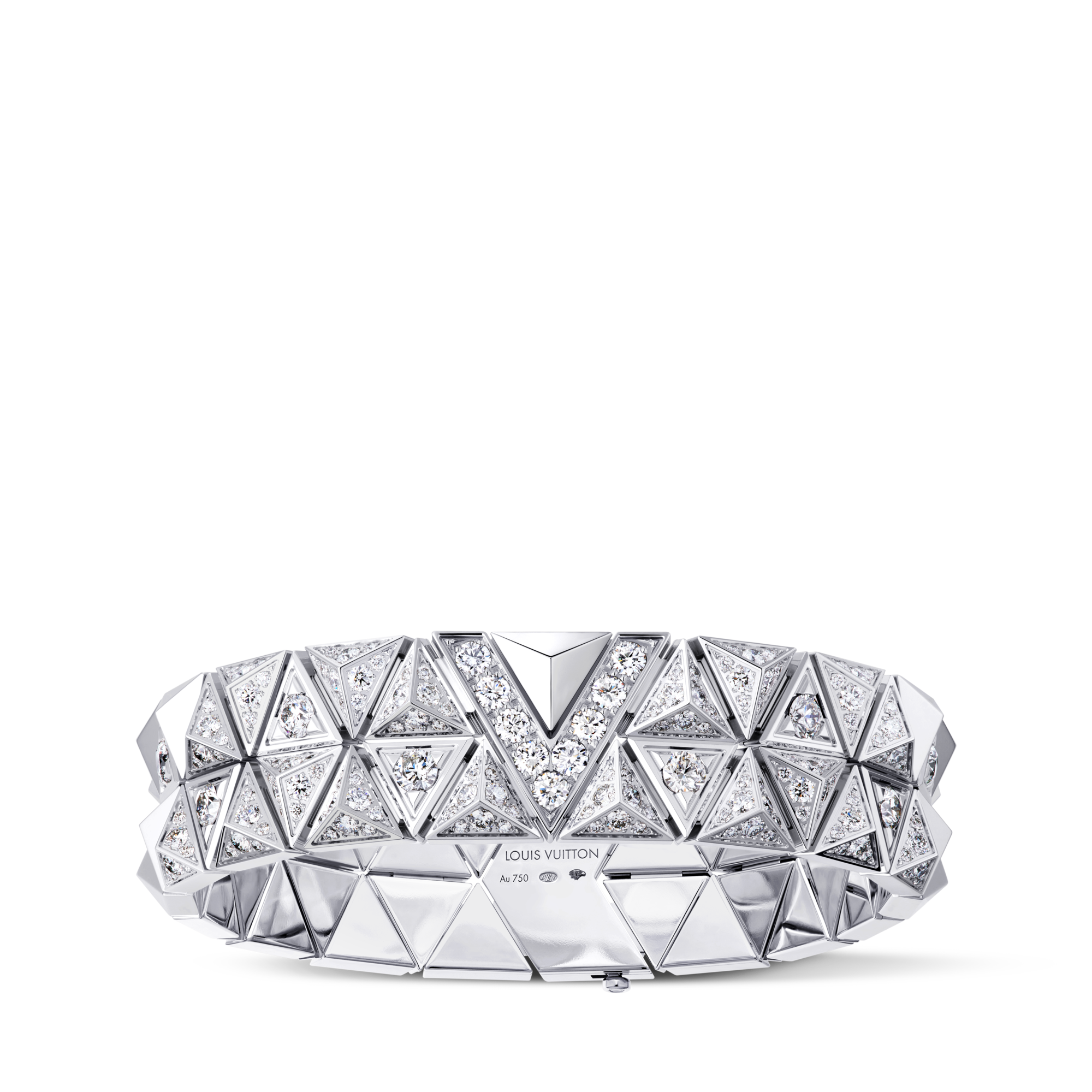  Categories Bracelets Pure V Two-Row Bracelet, White Gold and Diamonds | Louis Vuitton ® (Product zoom)