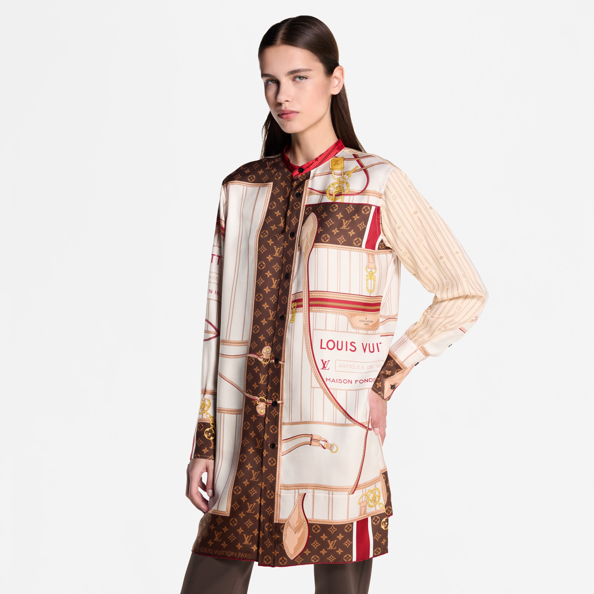  Prêt-à-Porter Robes Robe à imprimé foulard et Neverfull en soie | Louis Vuitton ® (Zoom produit)