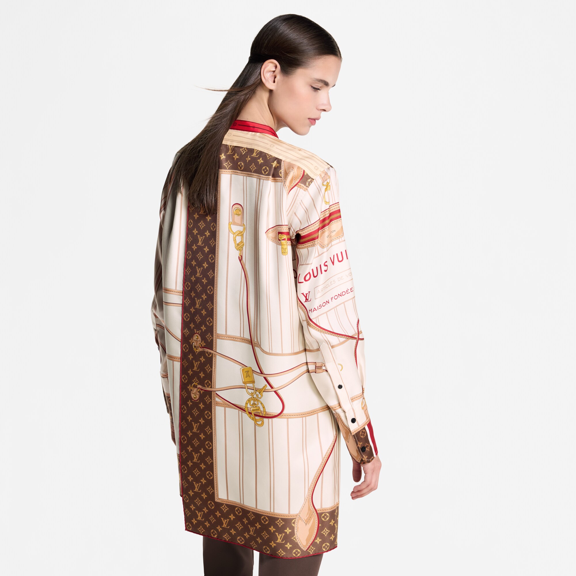  Prêt-à-Porter Robes Robe à imprimé foulard et Neverfull en soie | Louis Vuitton ® (Zoom produit)
