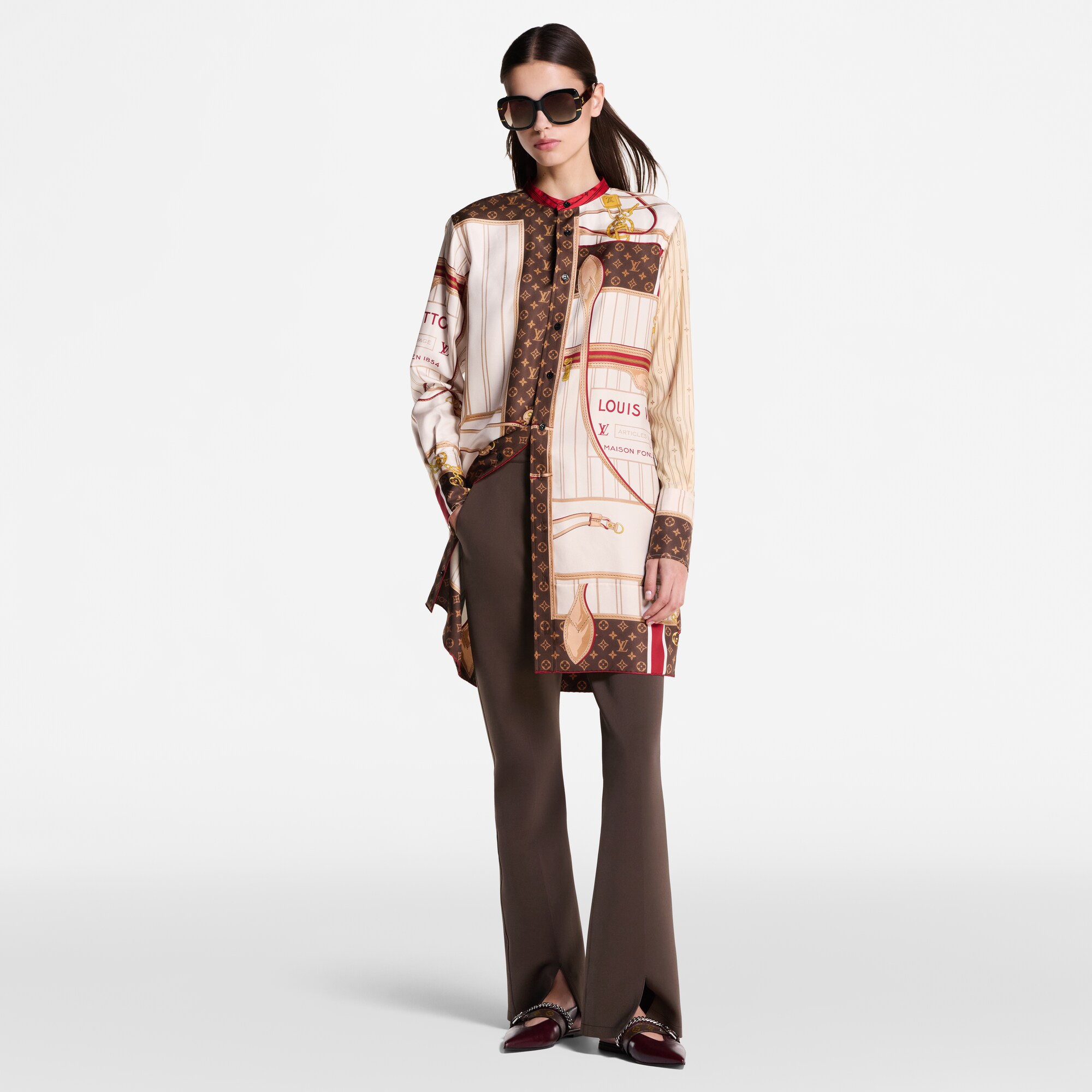  Prêt-à-Porter Robes Robe à imprimé foulard et Neverfull en soie | Louis Vuitton ® (Zoom produit)