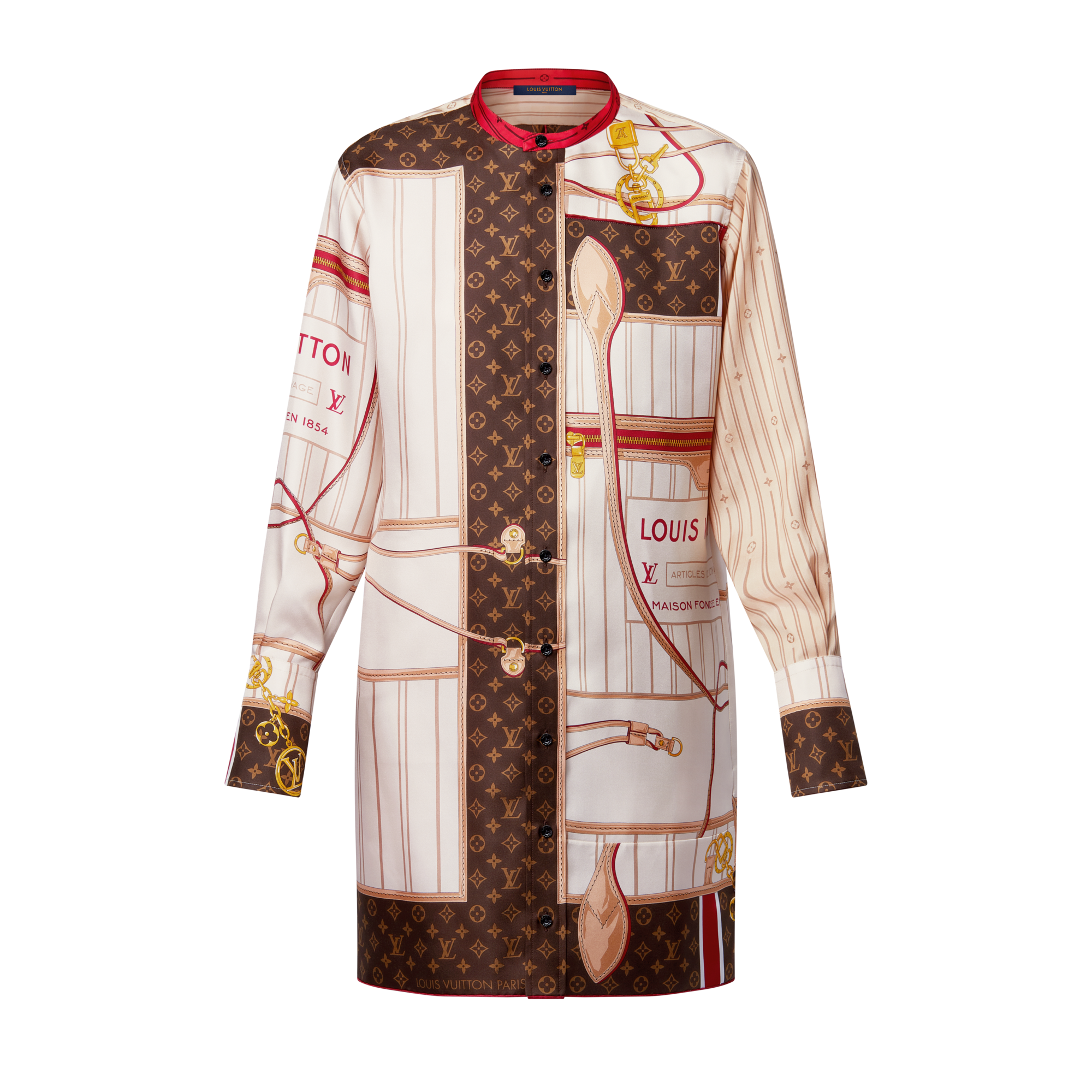  Prêt-à-Porter Robes Robe à imprimé foulard et Neverfull en soie | Louis Vuitton ® (Zoom produit)