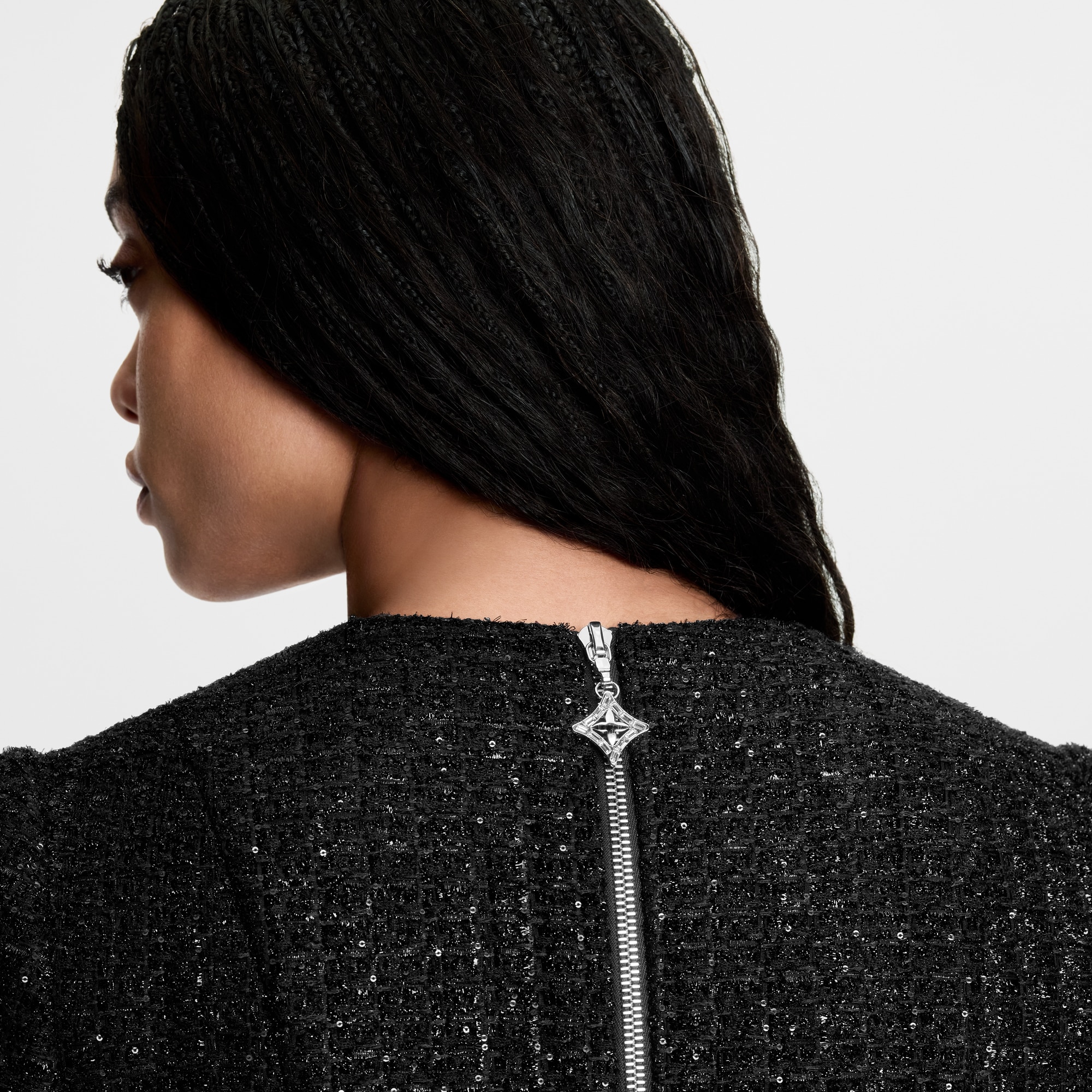  Prêt-à-Porter Robes Robe à plis creux en tweed de lurex | Louis Vuitton ® (Zoom produit)