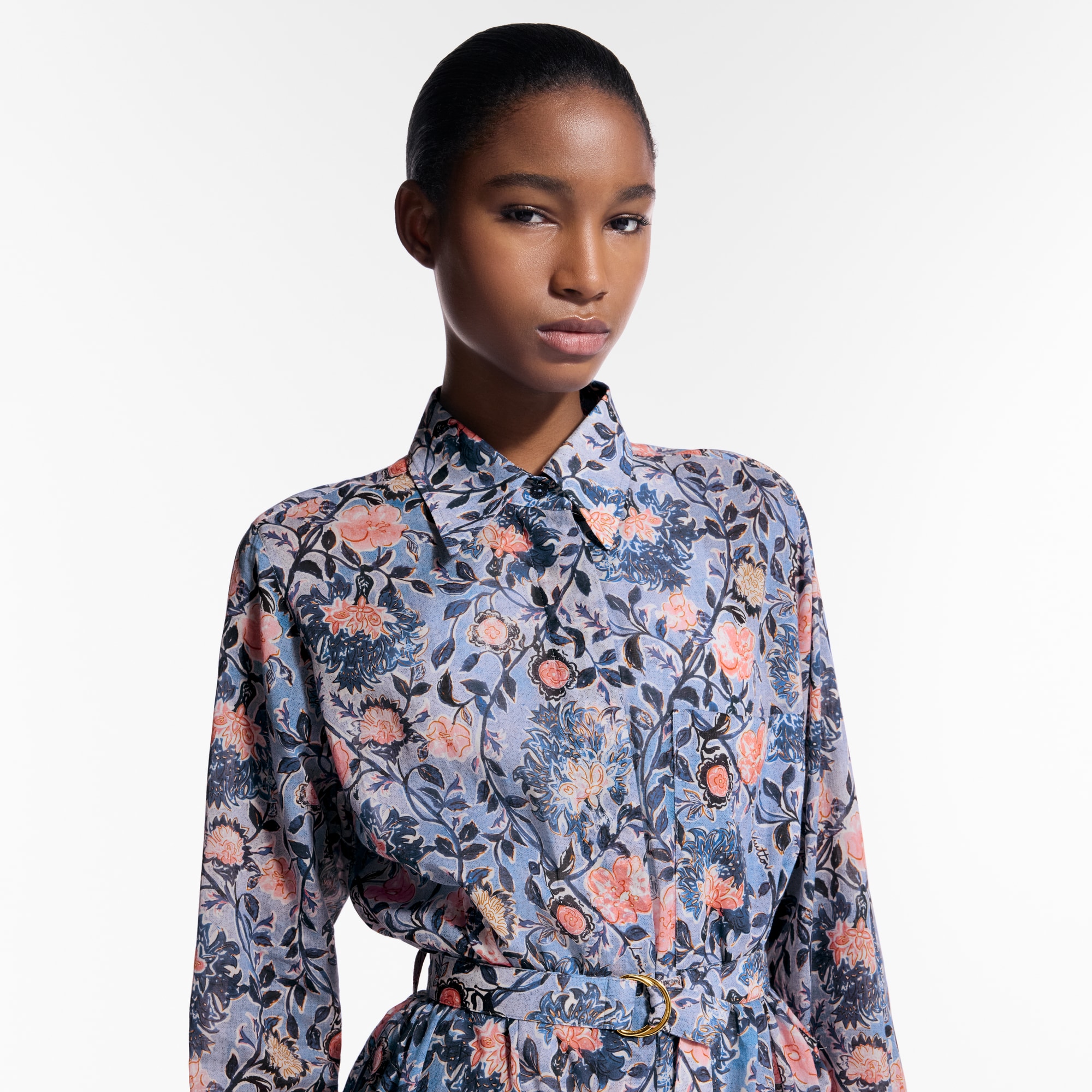  Prêt-à-Porter Robes Robe chemise à motif floral | Louis Vuitton ® (Zoom produit)