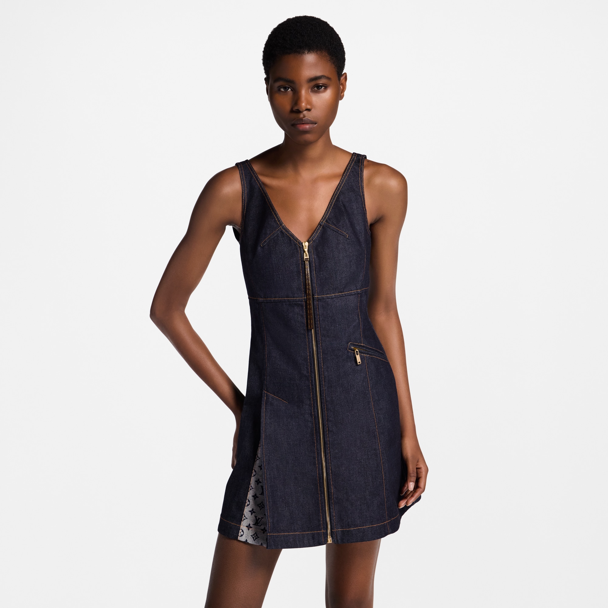  Prêt-à-Porter Robes Robe courte en denim | Louis Vuitton ® (Zoom produit)