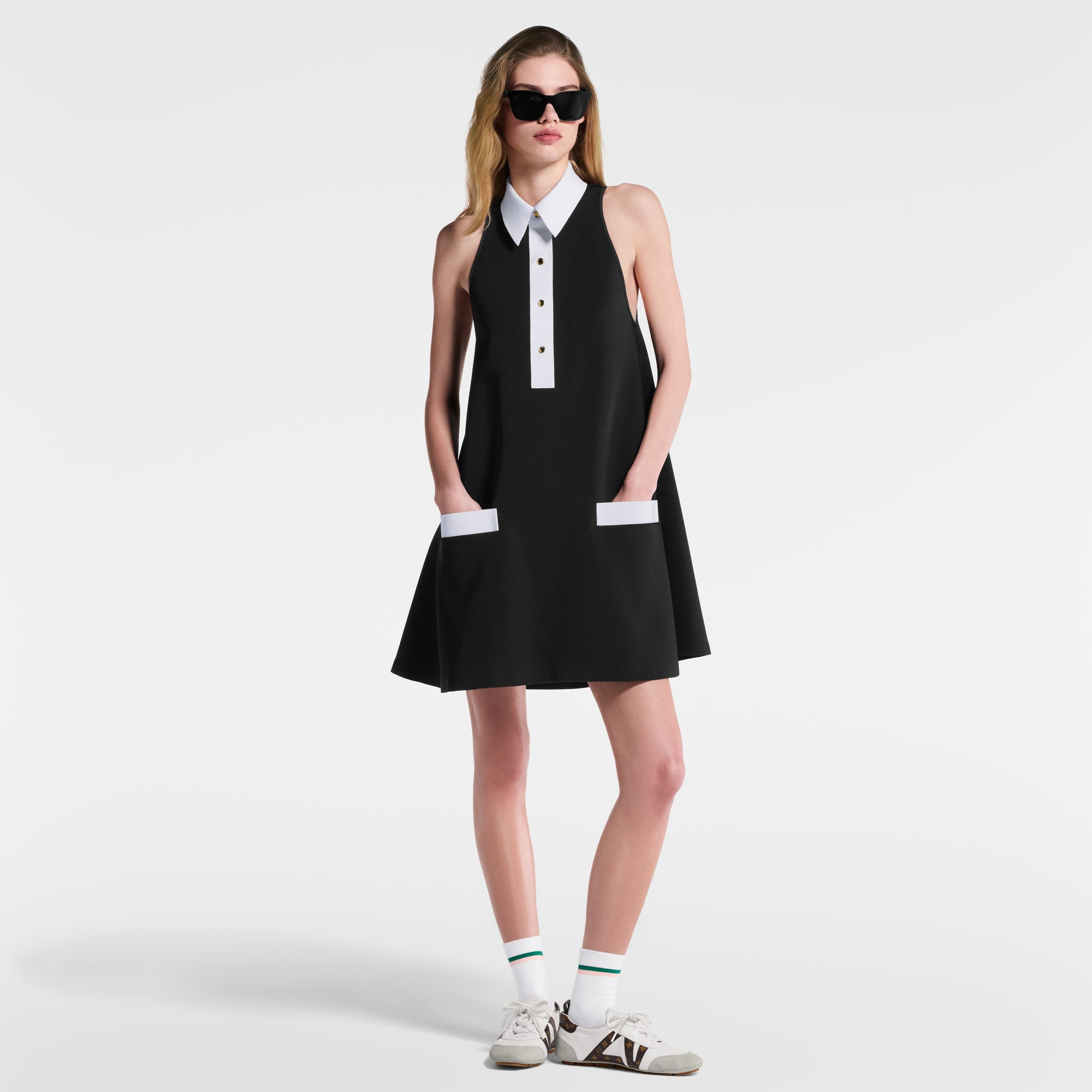  Prêt-à-Porter Robes Robe polo en gabardine technique | Louis Vuitton ® (Zoom produit)