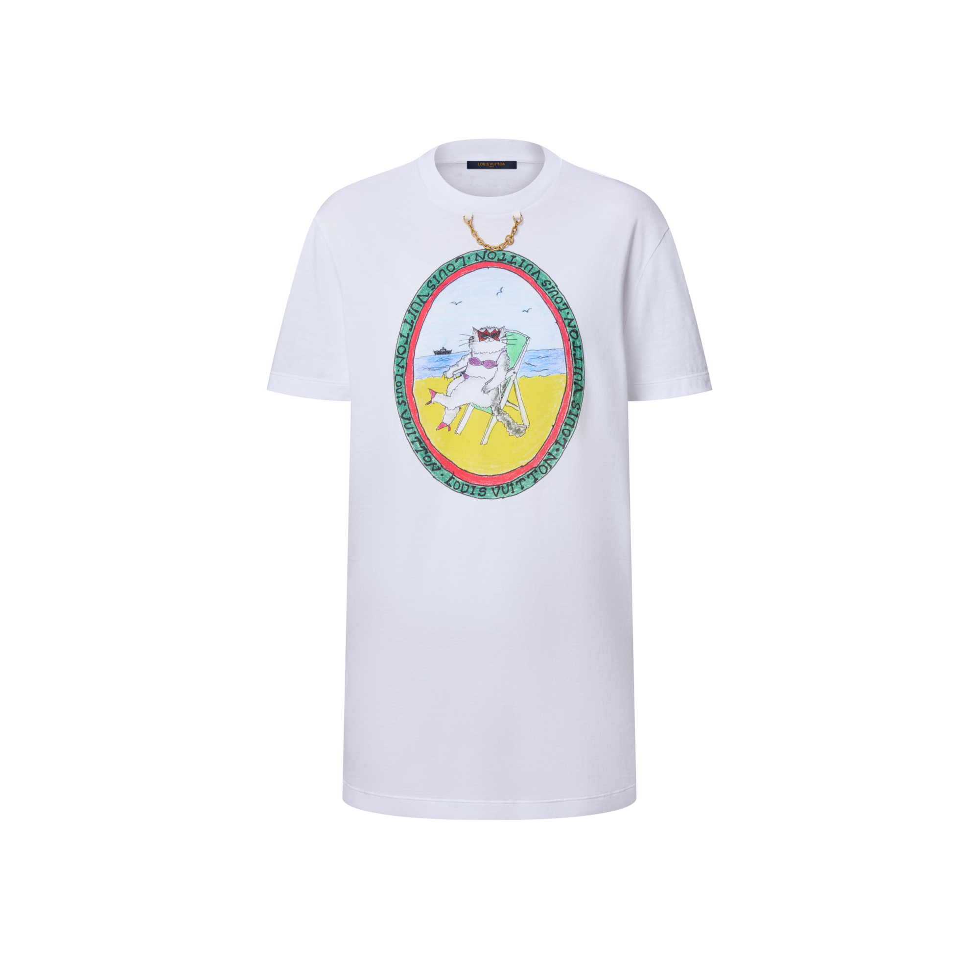  Prêt-à-Porter Robes Robe tee-shirt à sceau chat | Louis Vuitton ® (Zoom produit)