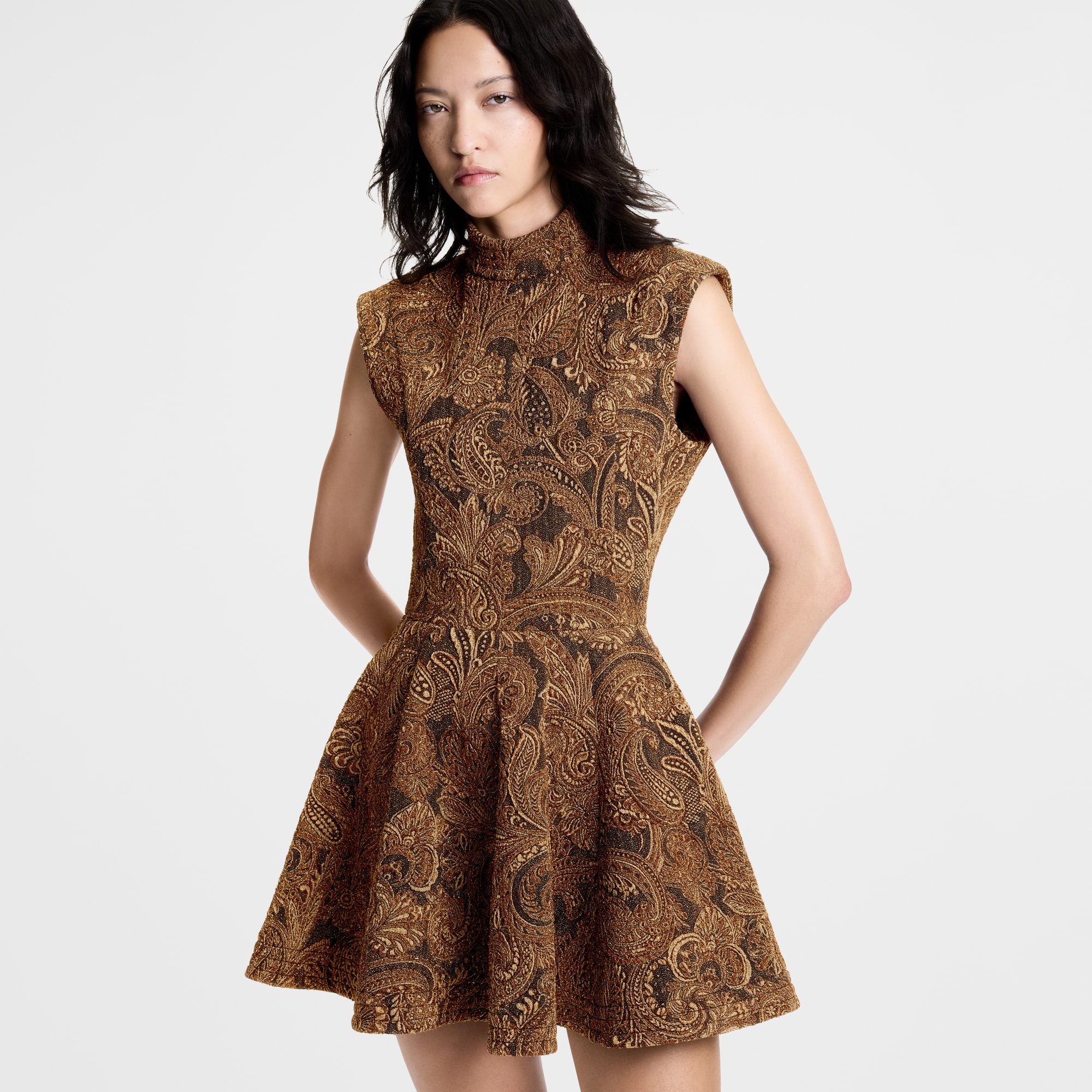  Prêt-à-Porter Robes Robe trapèze en jacquard lurex | Louis Vuitton ® (Zoom produit)