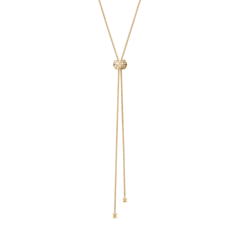 Catégories Colliers et Pendentifs Sautoir pendentif Le Damier de Louis Vuitton, or jaune et diamants | Louis Vuitton ® (Zoom produit)
