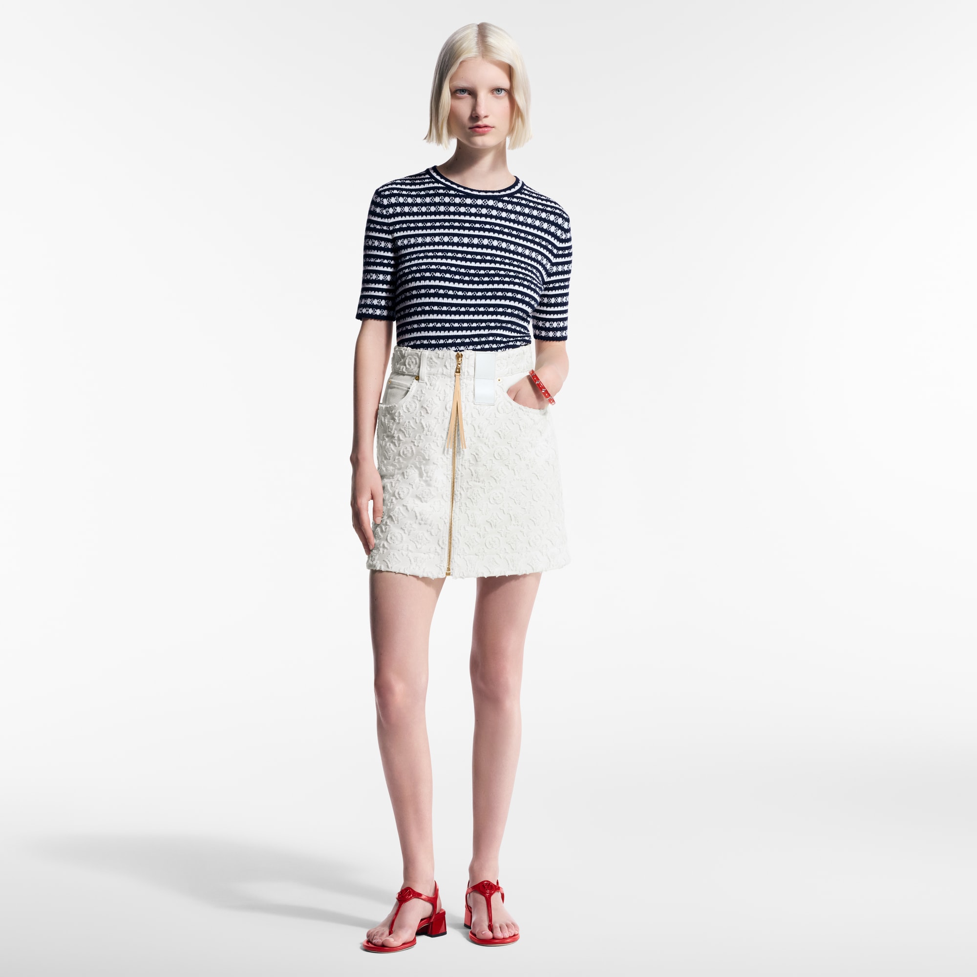  Ready-to-Wear Tops Scallop Stripe Knit Top  | Louis Vuitton ® (Product zoom)