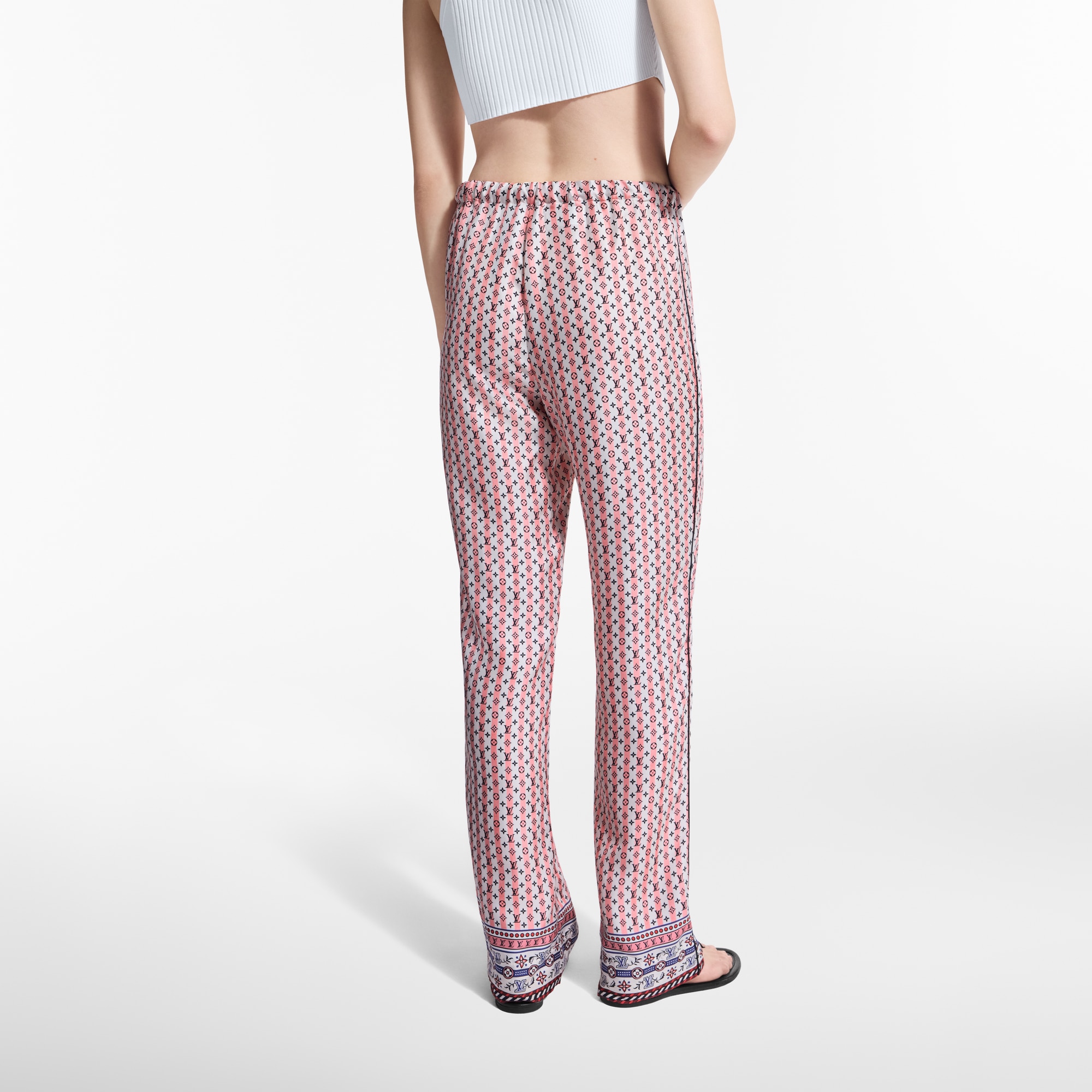  Ready-to-Wear Pants Scarf Print Pajama Pants | Louis Vuitton ® (Product zoom)