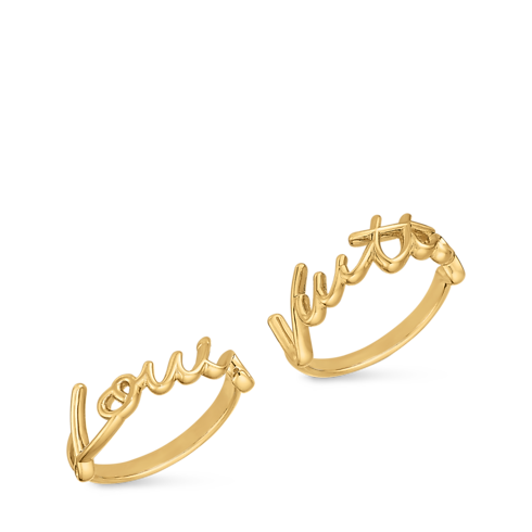 S00 Bijoux Fantaisie Bagues, Broches et Autres Set de bagues LV Script | Louis Vuitton ® (Zoom produit)
