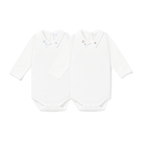 S00 Cadeaux pour Bébés } Set de deux bodies | Louis Vuitton ® (Zoom produit)