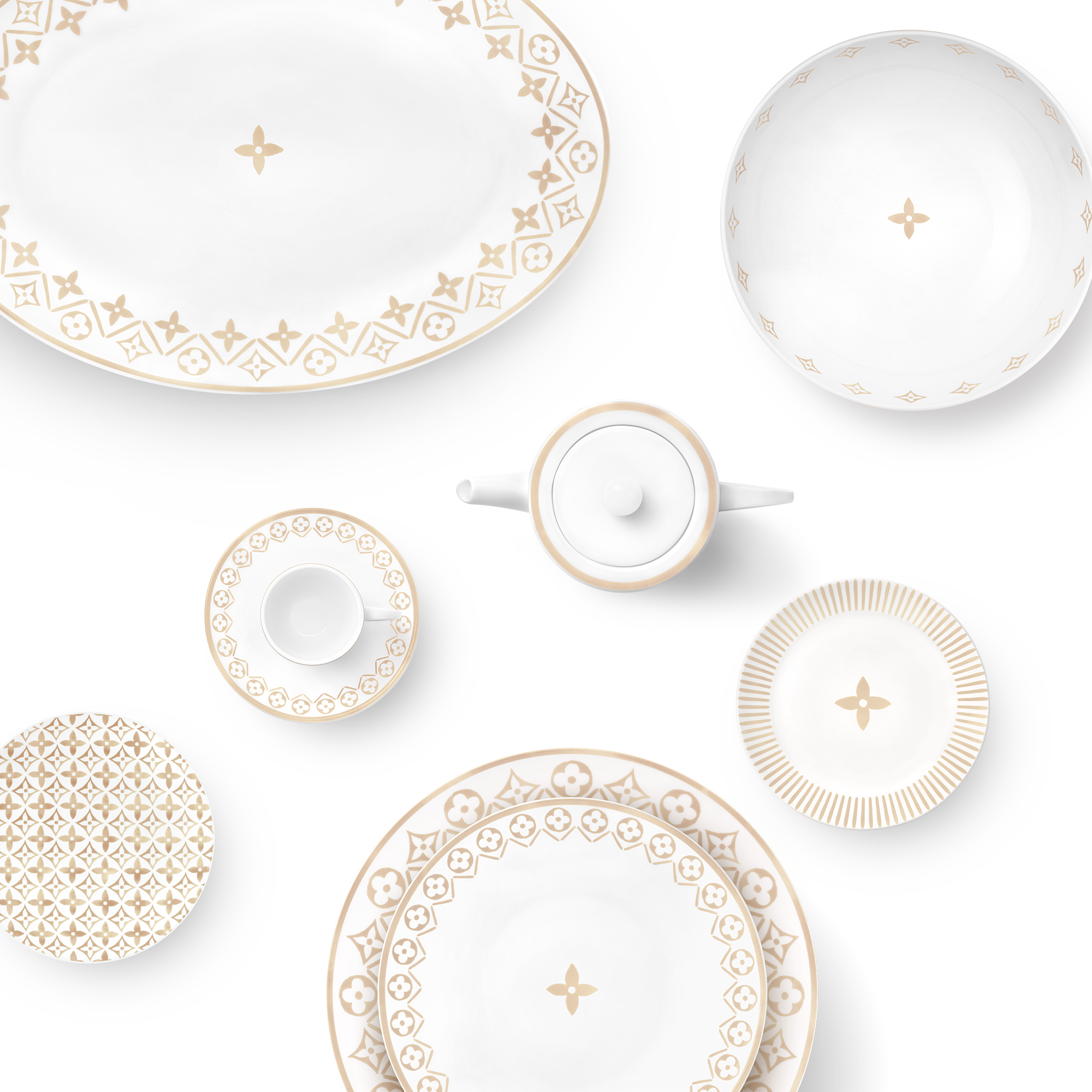  Home and Art of Dining Art of Dining Set Of 2 Dessert Plates Monogram Flower Tile | Louis Vuitton ® (Product zoom)