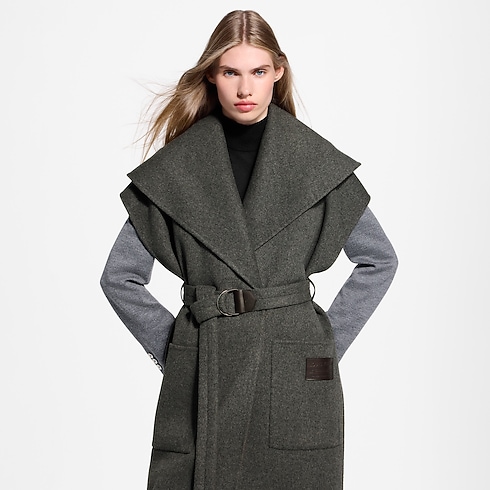 Ready-to-Wear Coats and Jackets Shawl Collar Sleeveless Wrap Coat | Louis Vuitton ® (Product zoom)