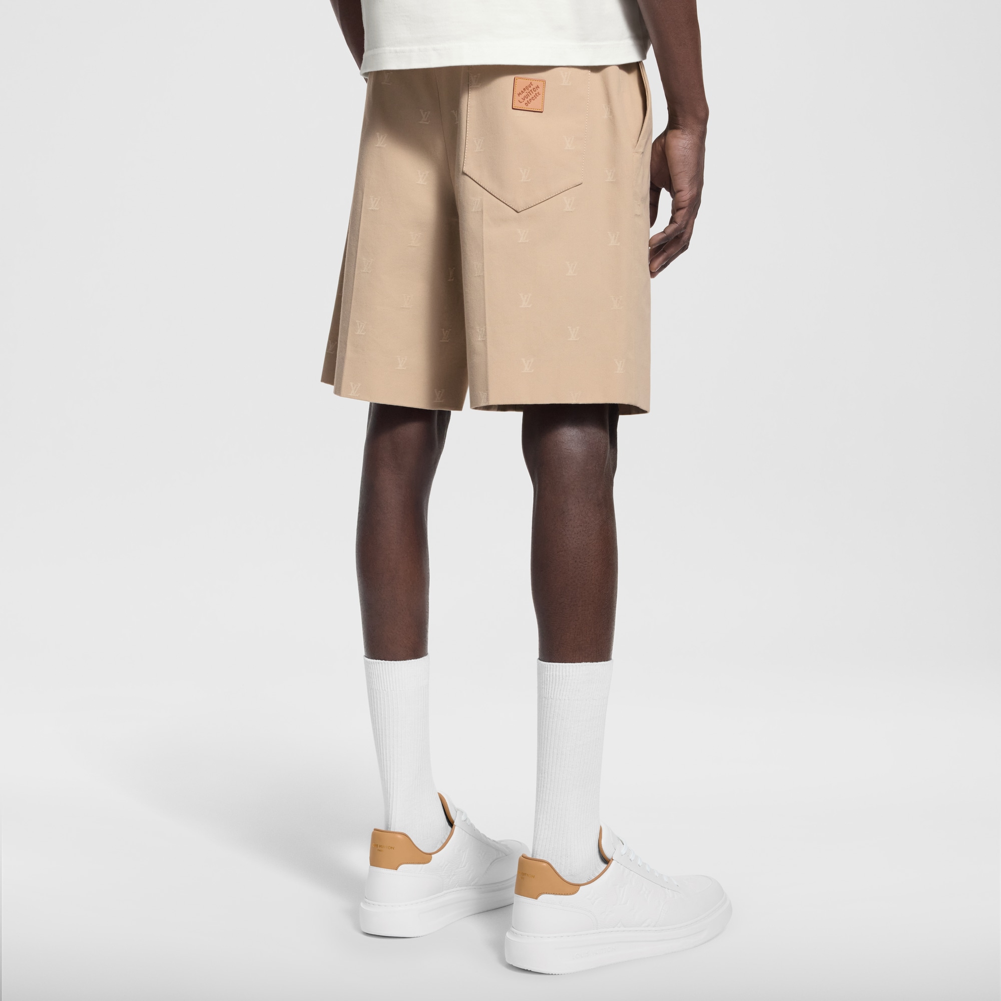  Prêt-à-Porter Pantalons Short chino LV Blason en jacquard de coton | Louis Vuitton ® (Zoom produit)