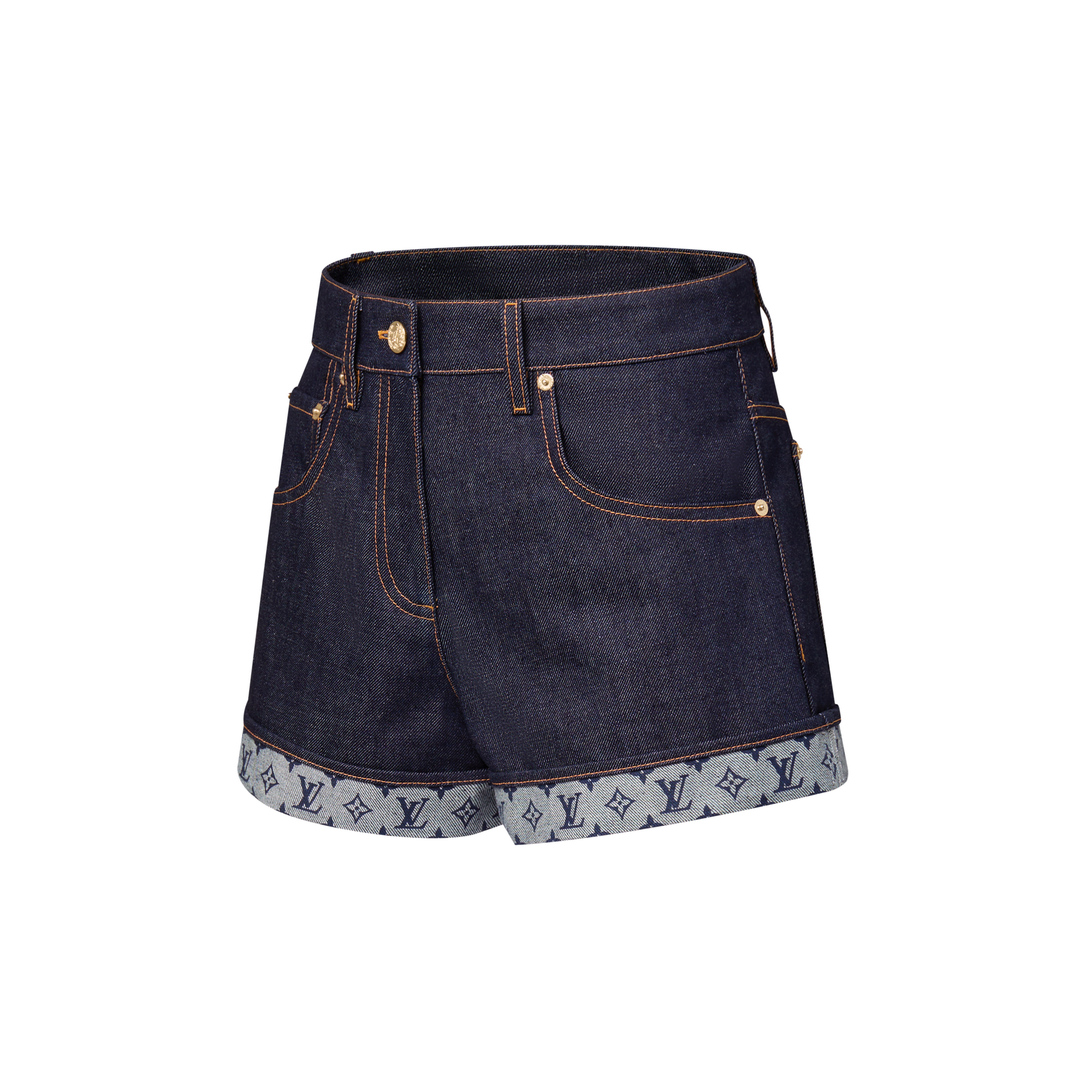  Prêt-à-Porter Jupes et Shorts Short court à ourlets en denim | Louis Vuitton ® (Zoom produit)