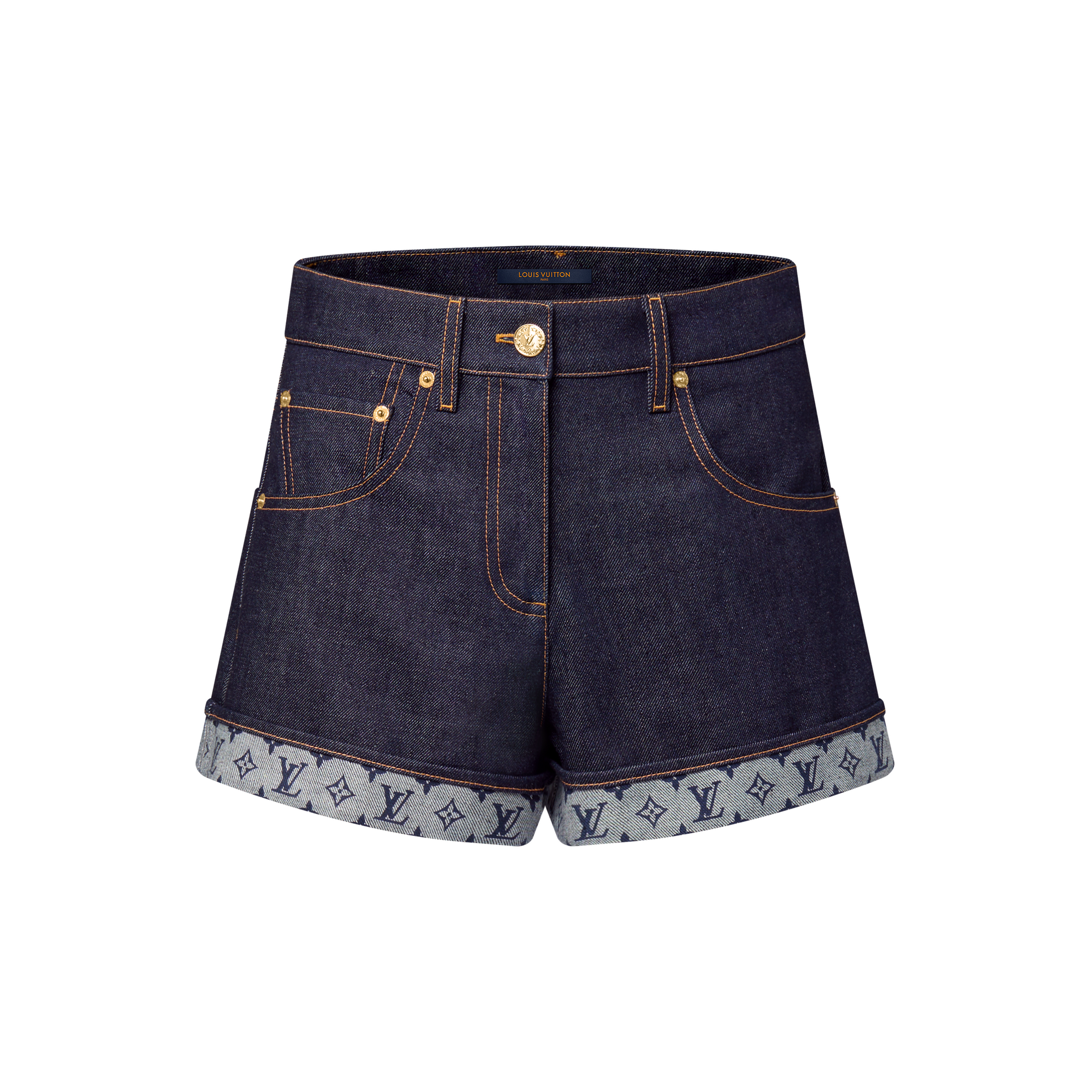  Prêt-à-Porter Jupes et Shorts Short court à ourlets en denim | Louis Vuitton ® (Zoom produit)