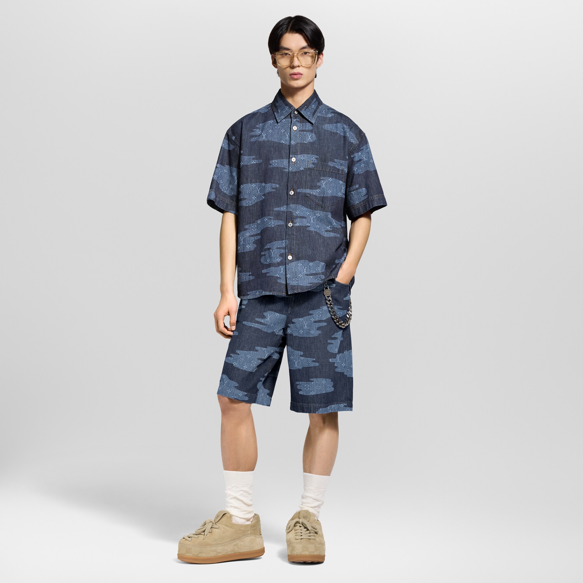  Prêt-à-Porter Denim Short Monogram en chambray | Louis Vuitton ® (Zoom produit)