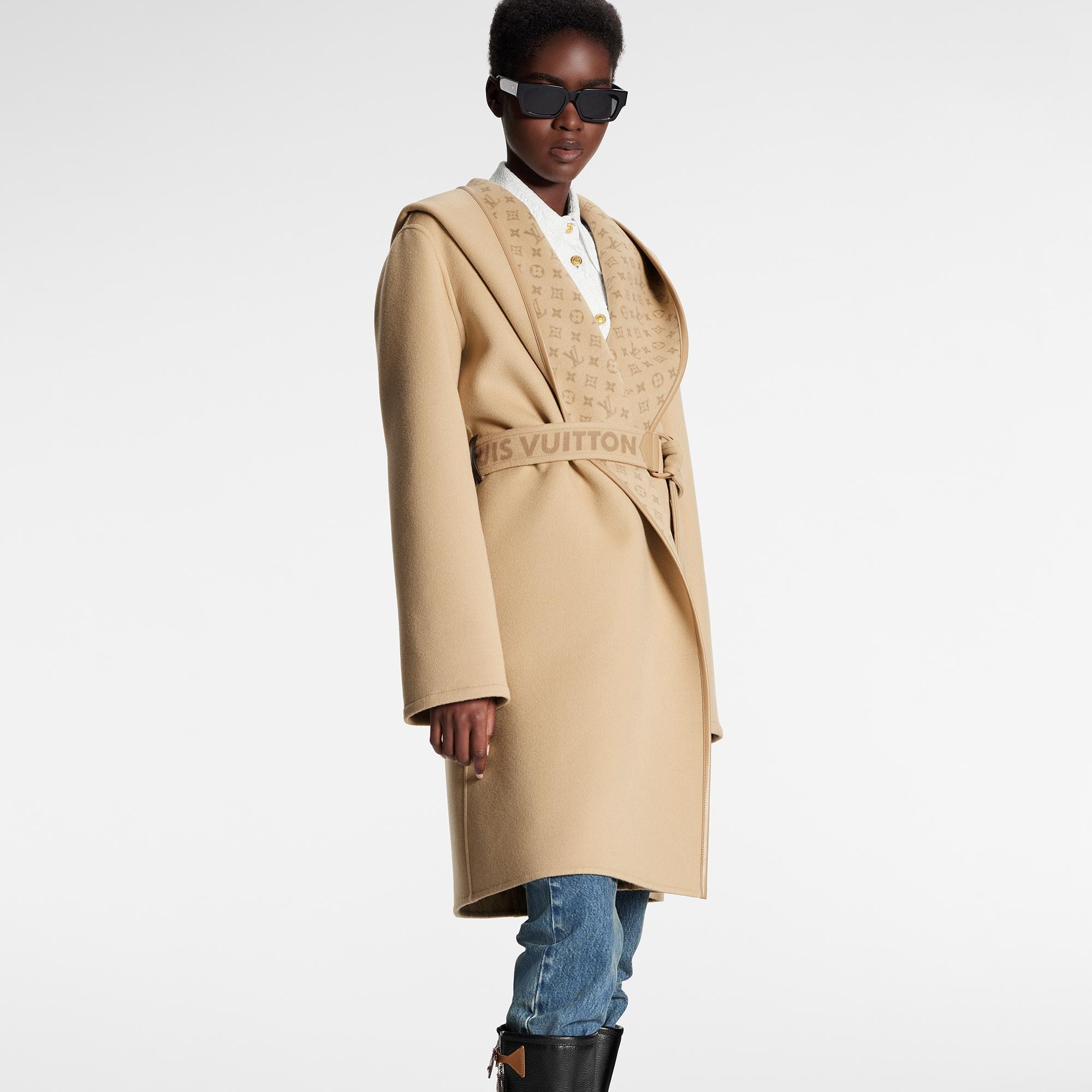 Signature Double Face Hooded Wrap Coat 