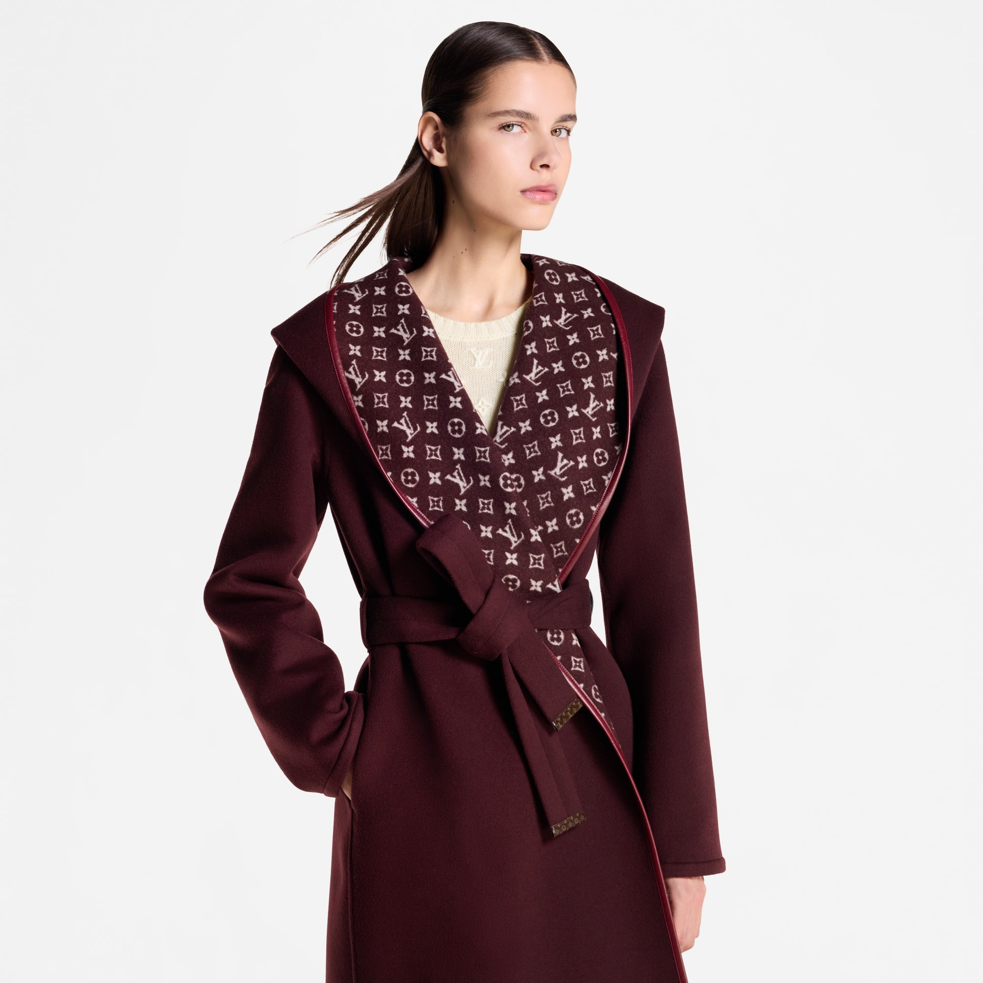  Ready-to-Wear Coats and Jackets Signature Long Hooded Wrap Coat | Louis Vuitton ® (Product zoom)