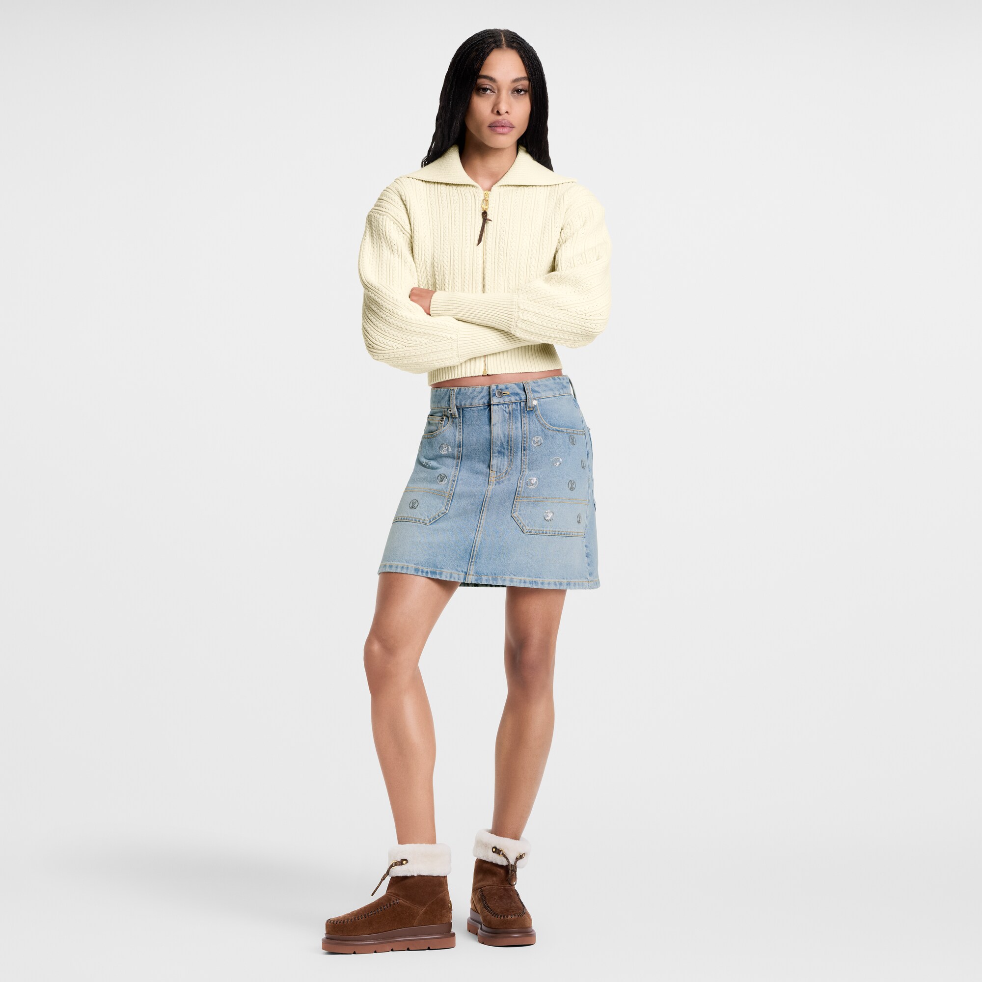  Ready-to-Wear Skirts and Shorts Signature Sequin Denim Mini Skirt | Louis Vuitton ® (Product zoom)