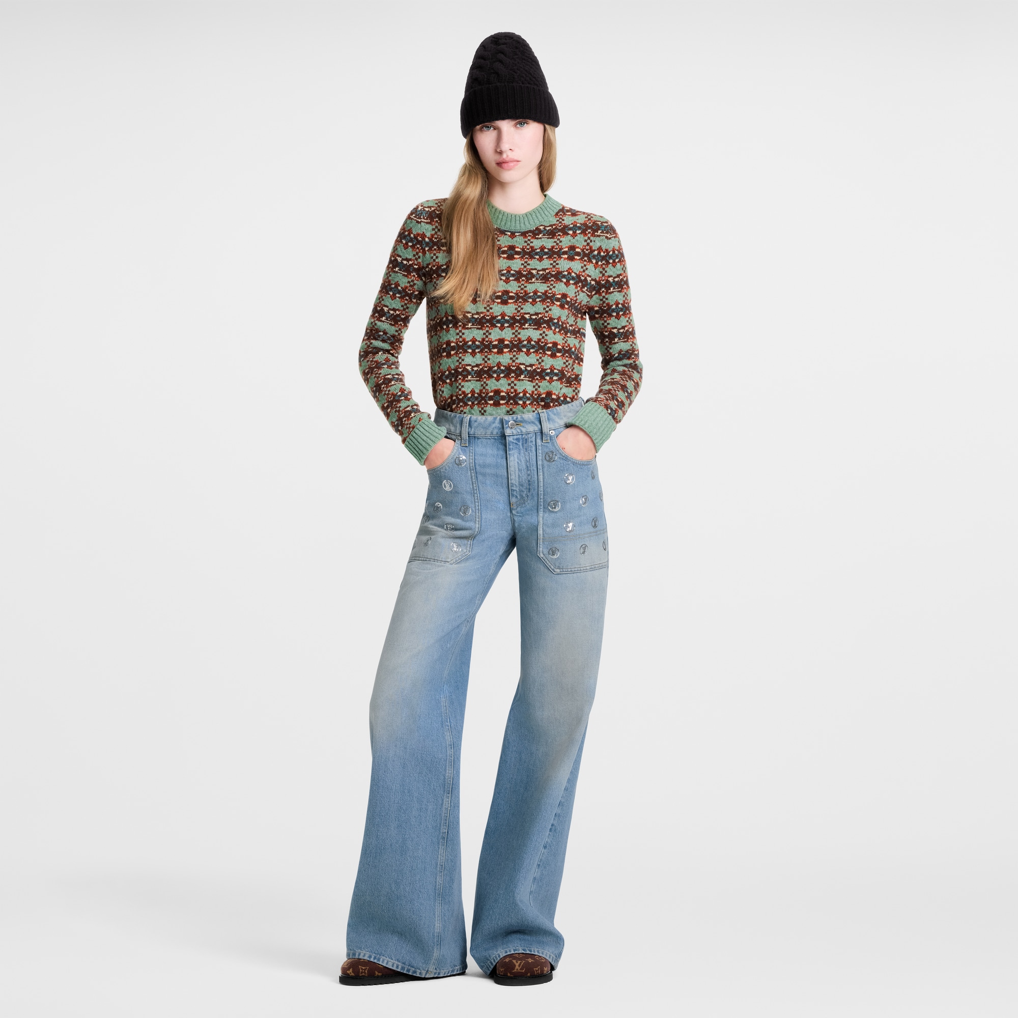  Ready-to-Wear Pants Signature Sequin Slim-Fit Jeans  | Louis Vuitton ® (Product zoom)