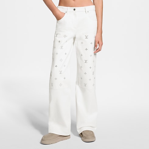 Prêt-à-Porter Pantalons et Shorts Signature Sequin Wide-Leg Jeans | Louis Vuitton ® (Zoom produit)