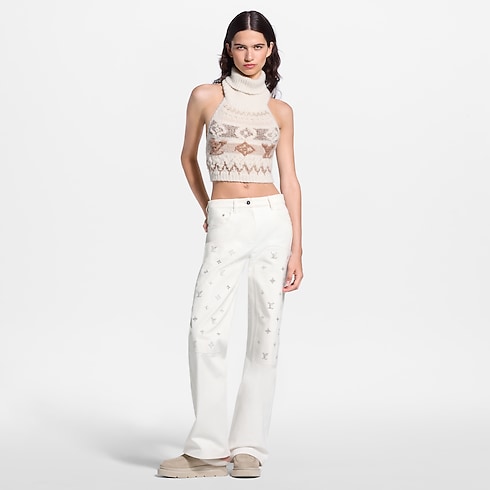 Prêt-à-Porter Pantalons et Shorts Signature Sequin Wide-Leg Jeans | Louis Vuitton ® (Zoom produit)