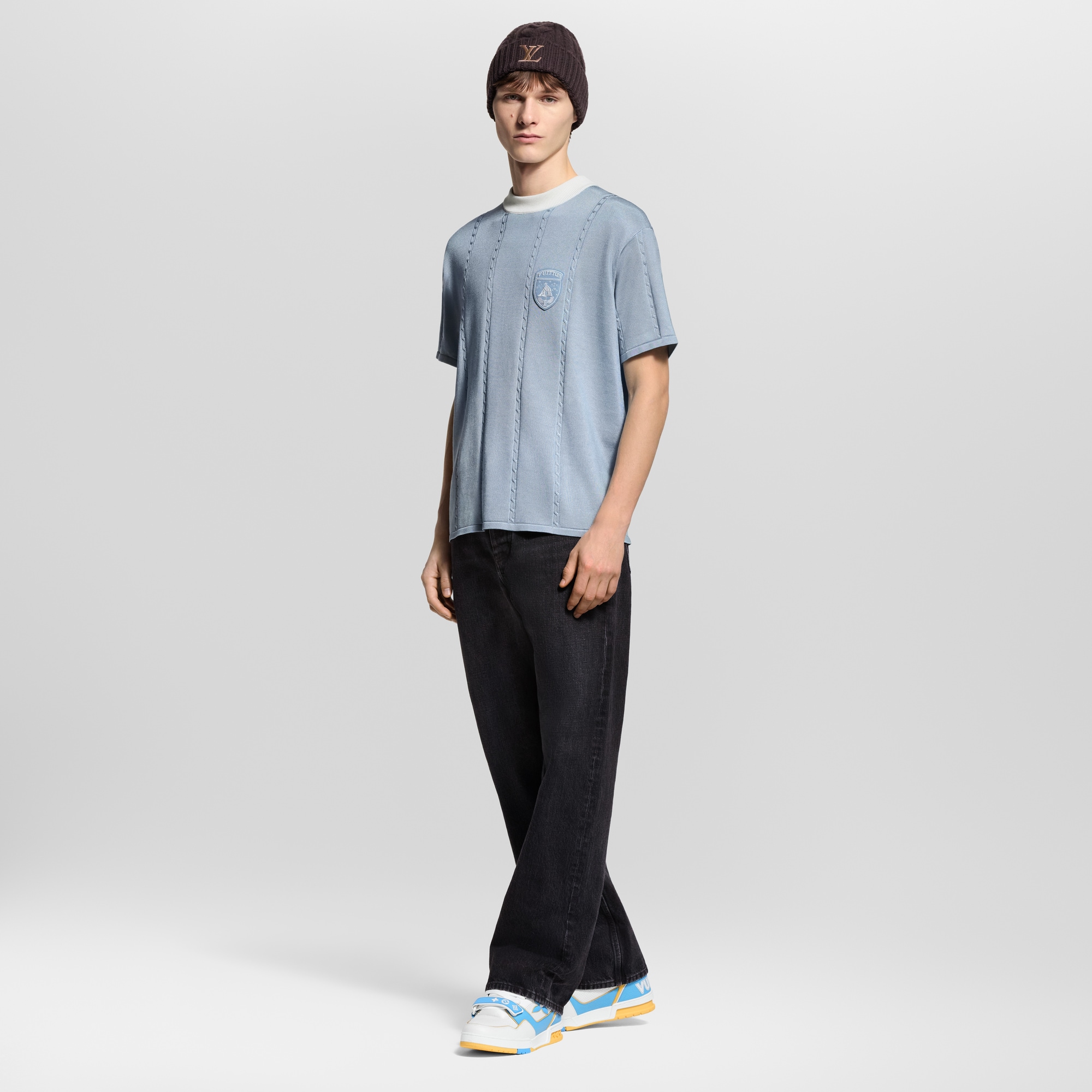  Ready-to-Wear All Ready-to-Wear Silk-Cotton Short-Sleeved Crewneck | Louis Vuitton ® (Product zoom)