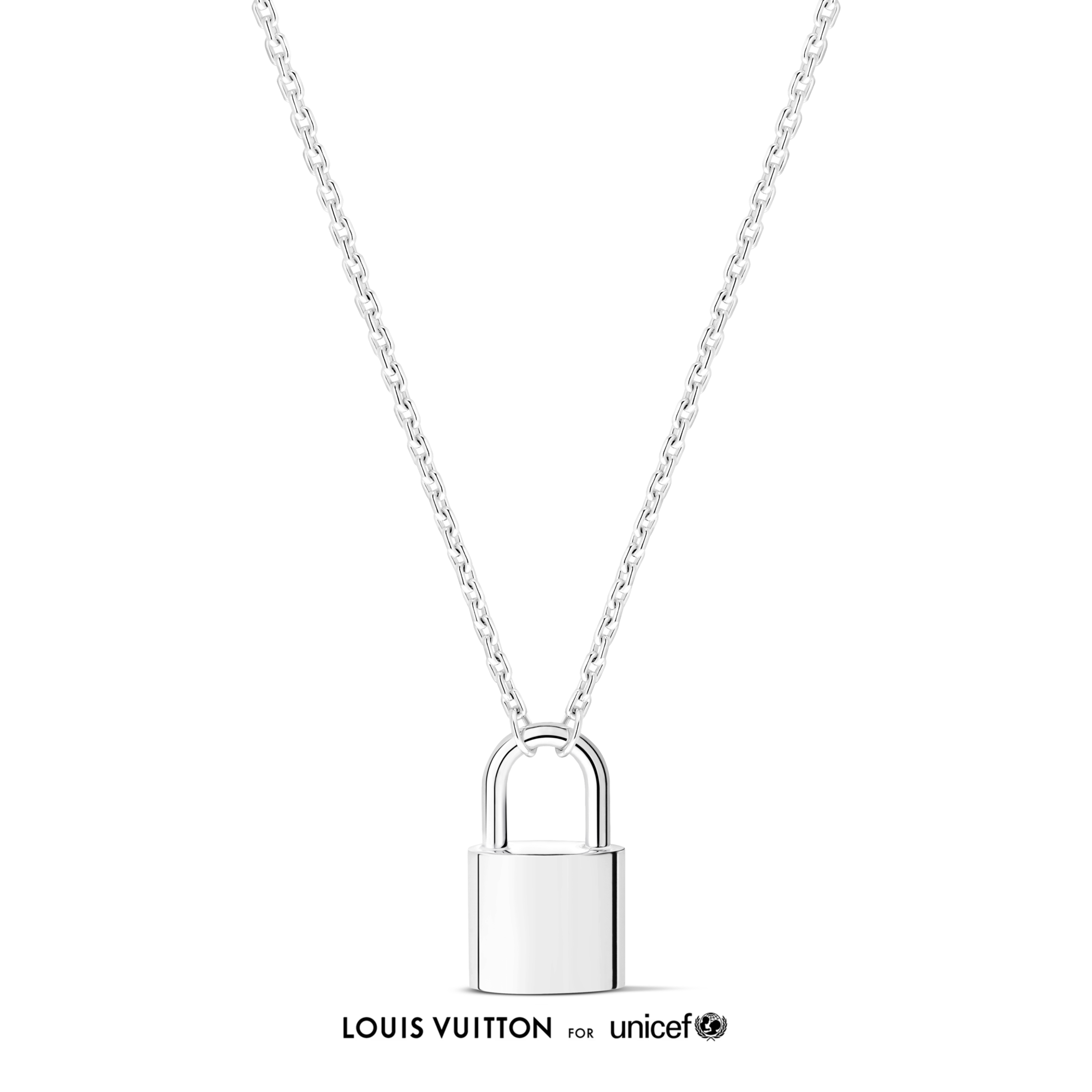  Categories Necklaces and Pendants  Silver Lockit x Felix Pendant, Sterling Silver and Blue Lacquer | Louis Vuitton ® (Product zoom)