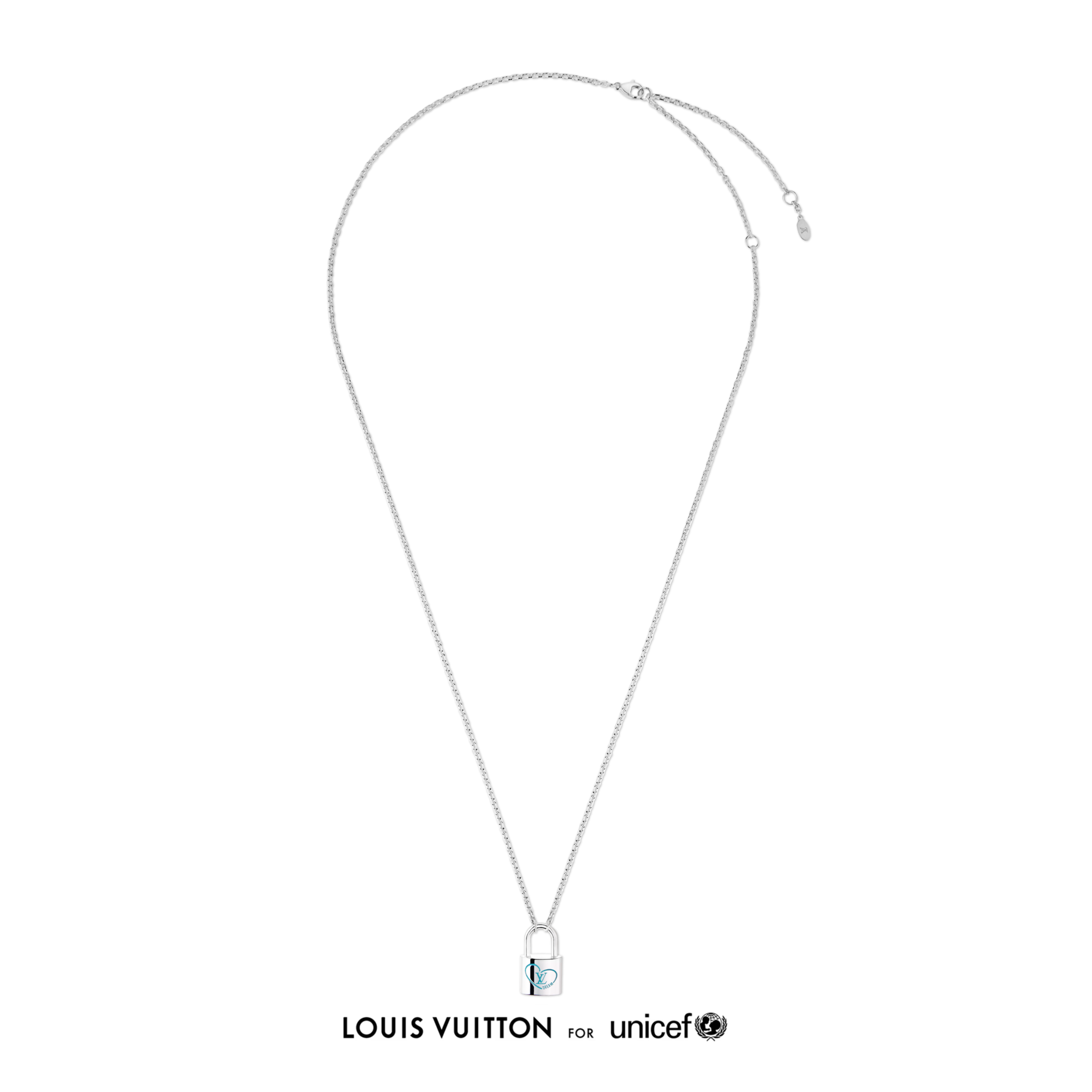  Categories Necklaces and Pendants  Silver Lockit x Felix Pendant, Sterling Silver and Blue Lacquer | Louis Vuitton ® (Product zoom)