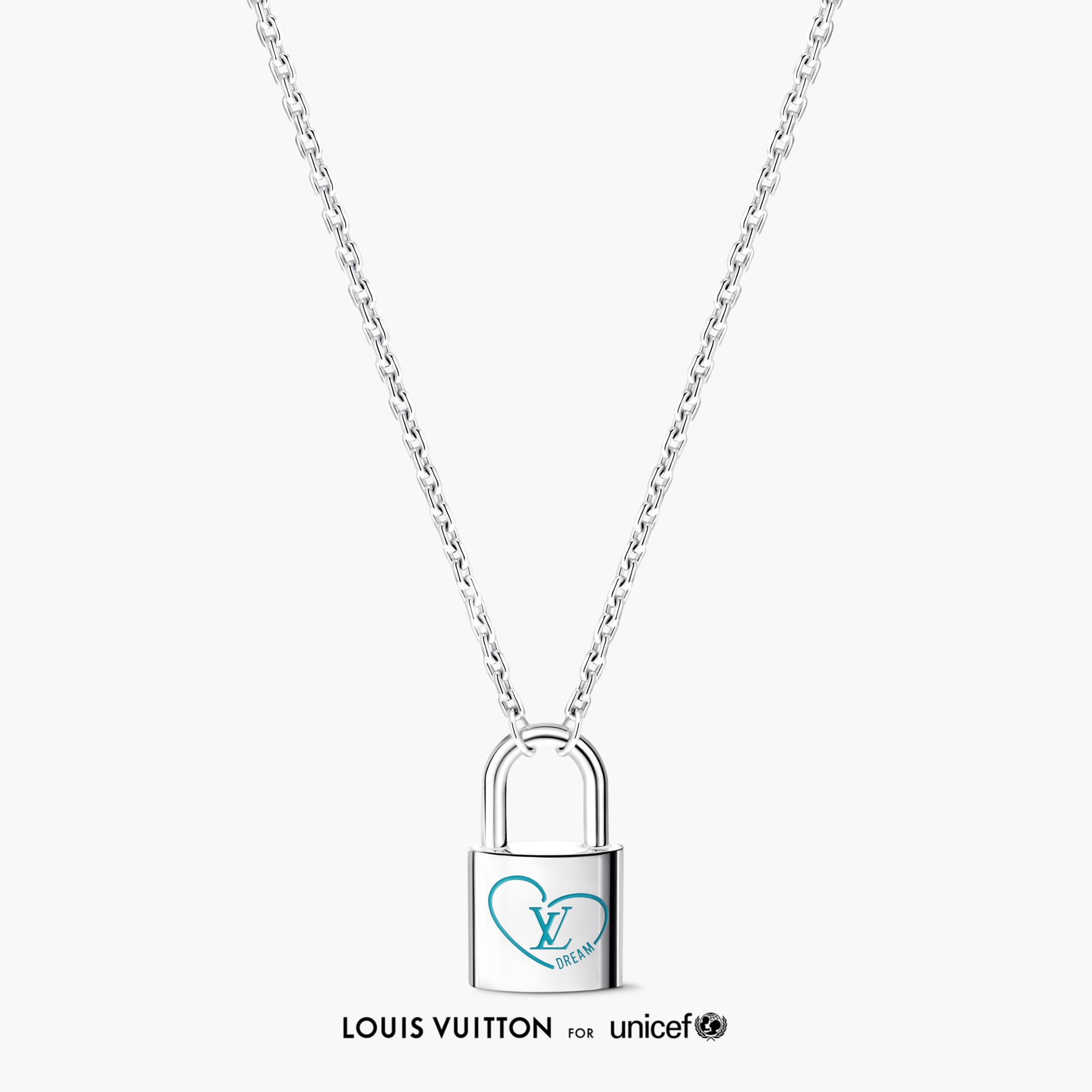 Silver Lockit x Felix Pendant, Sterling Silver and Blue Lacquer