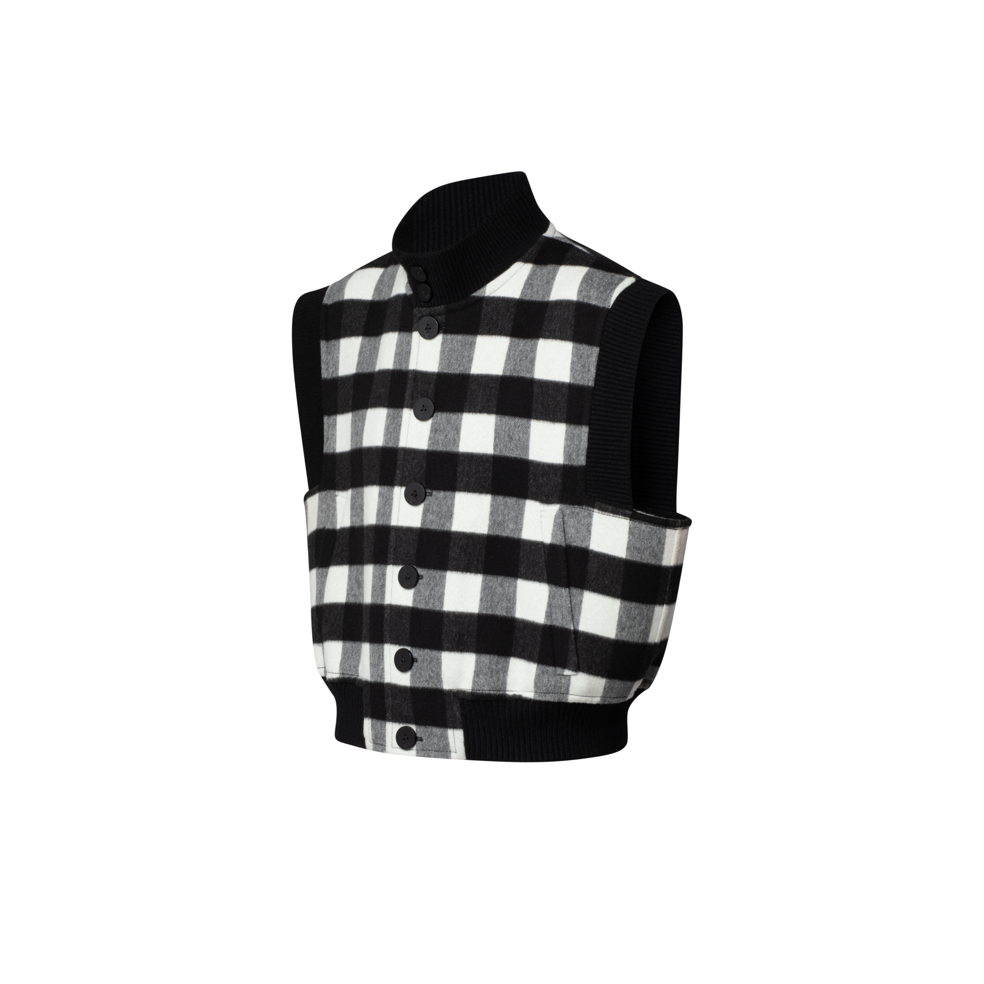  Ready-to-Wear Coats and Jackets Sleeveless Check Bomber Jacket | Louis Vuitton ® (Product zoom)