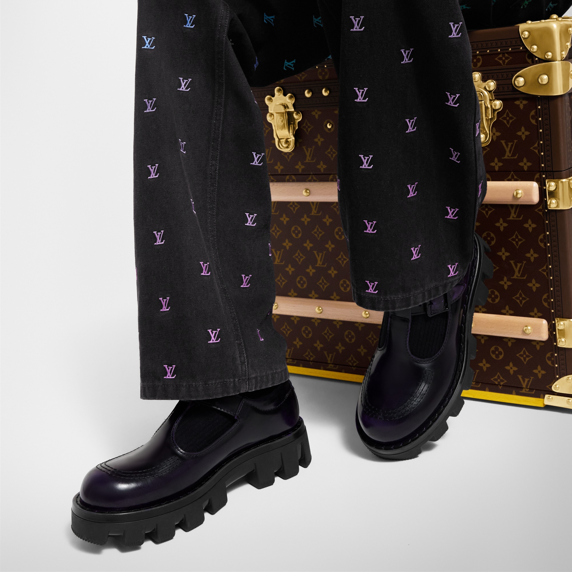  Souliers Lacets et Boucles Soulier forme babies LV Checker | Louis Vuitton ® (Zoom produit)