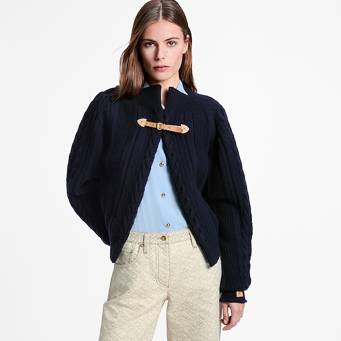 Ready-to-Wear Knitwear Strap Front Cable-Knit Cardigan | Louis Vuitton ® (Product zoom)