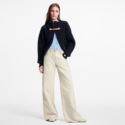 Ready-to-Wear Knitwear Strap Front Cable-Knit Cardigan | Louis Vuitton ® (Product zoom)