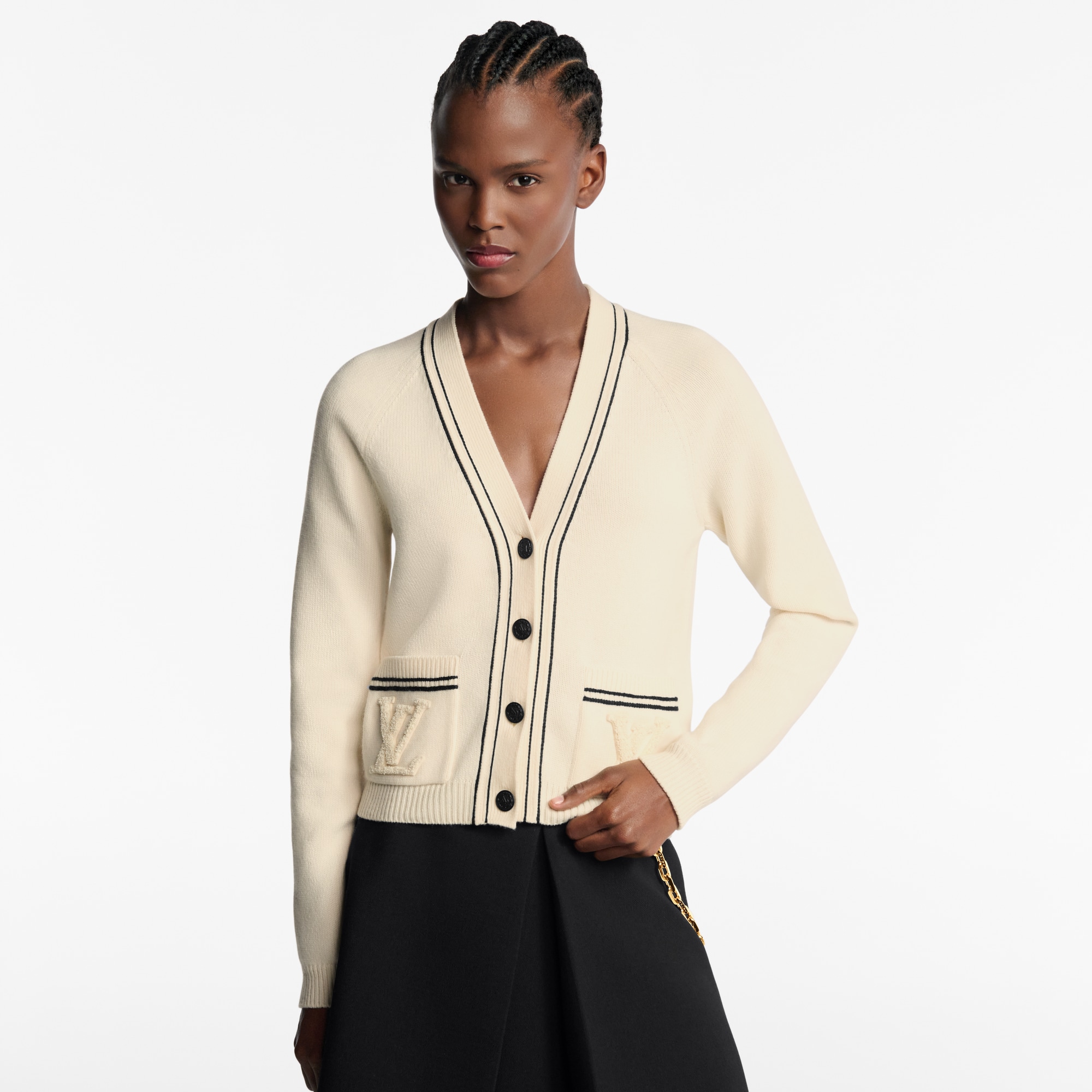  Ready-to-Wear Knitwear Stripe Accent Cardigan | Louis Vuitton ® (Product zoom)