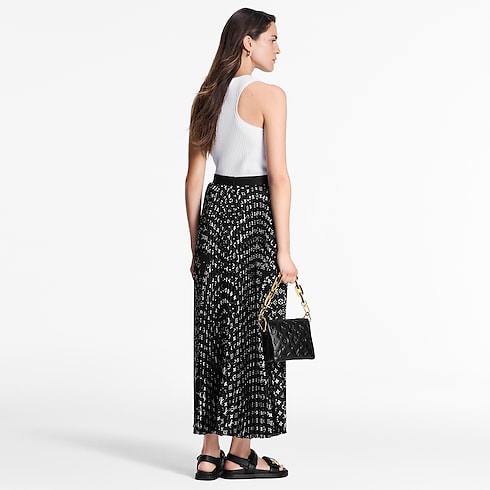 Ready-to-Wear Skirts and Shorts Stripe Accent Monogram Pleated Skirt | Louis Vuitton ® (Product zoom)
