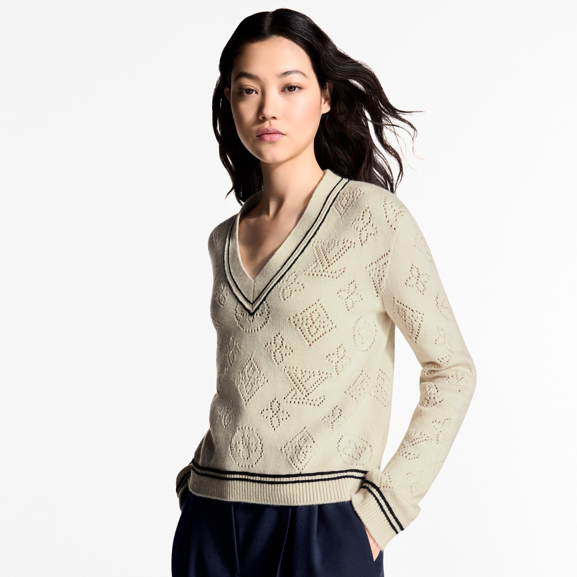 Ready-to-Wear Knitwear Stripe Accent Pullover  | Louis Vuitton ® (Product zoom)