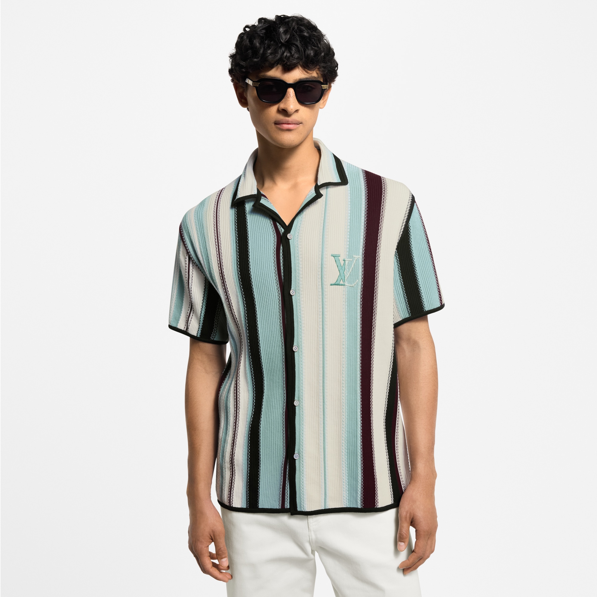  Ready-to-Wear Shirts Striped Crochet Short-Sleeved Shirt | Louis Vuitton ® (Product zoom)