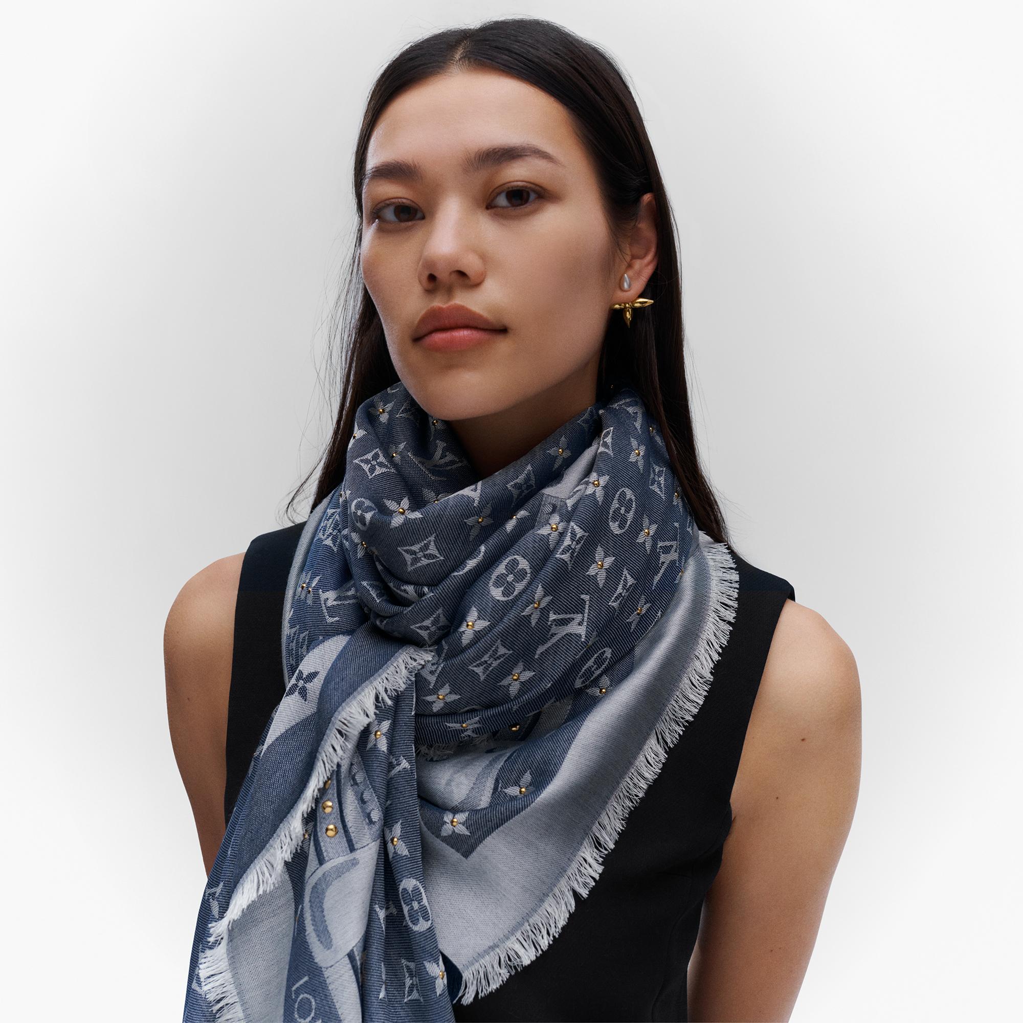 Studdy Denim Monogram Shawl - WOMEN 