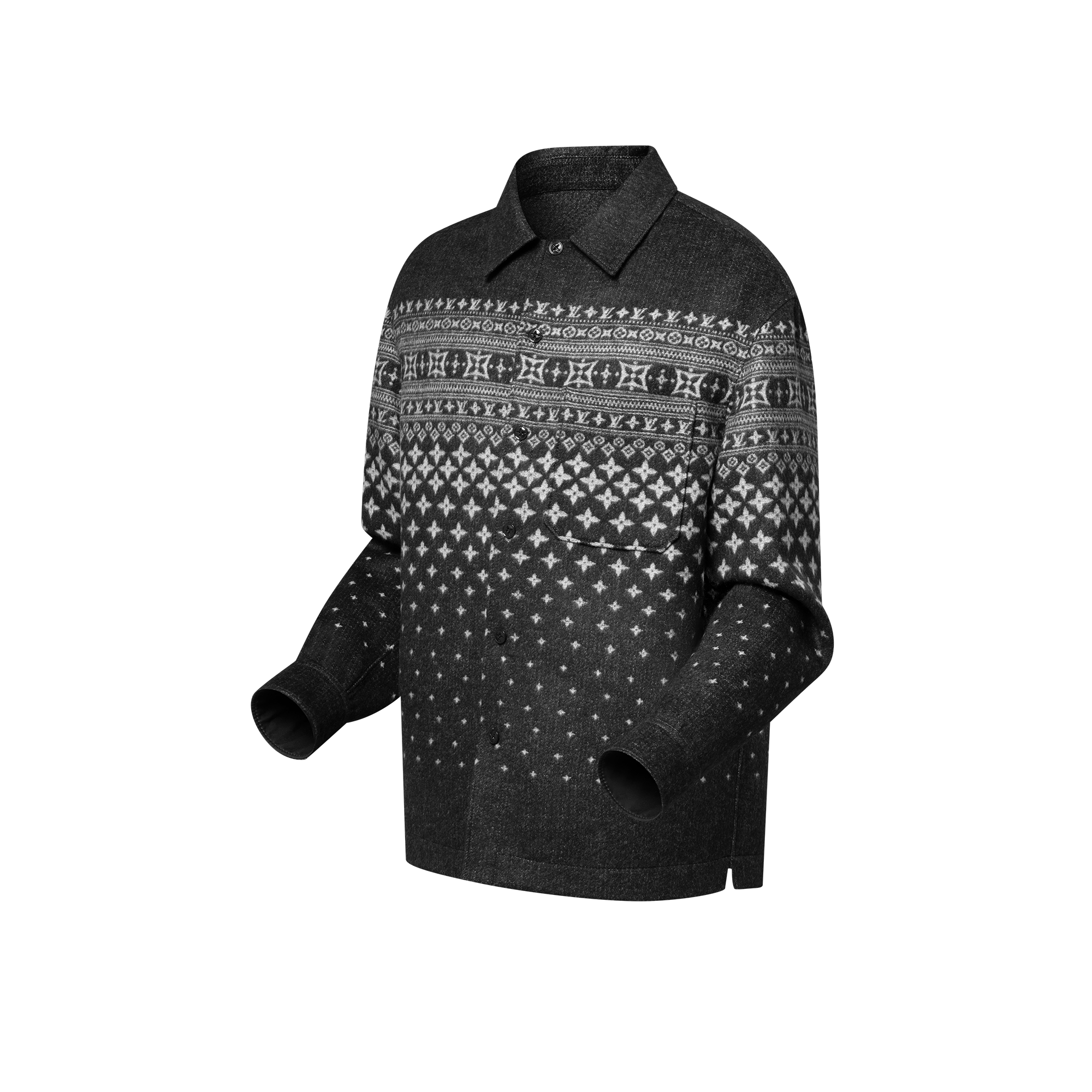  Prêt-à-Porter Tout le Prêt-à-Porter Surchemise jacquard double-face en soie, cachemire et laine | Louis Vuitton ® (Zoom produit)